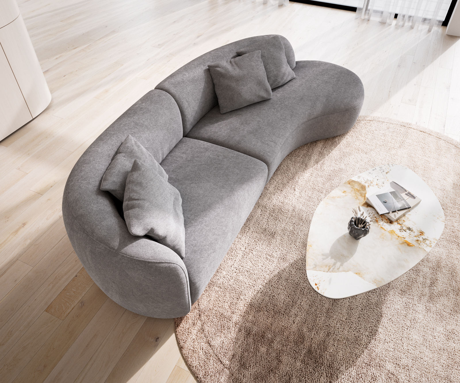 Pohovka Mairi 330x160 cm mikrovlákno sivá - Image 5