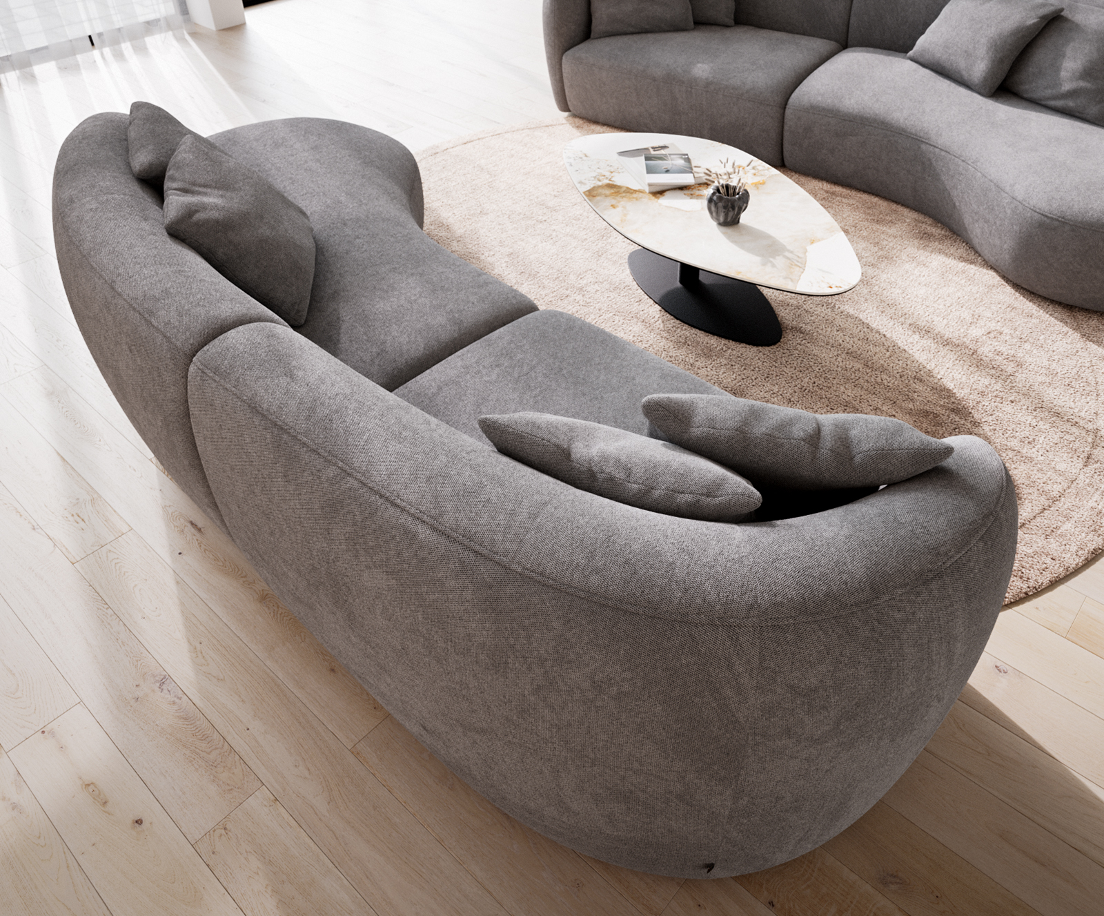 Pohovka Mairi 330x160 cm mikrovlákno sivá - Image 7