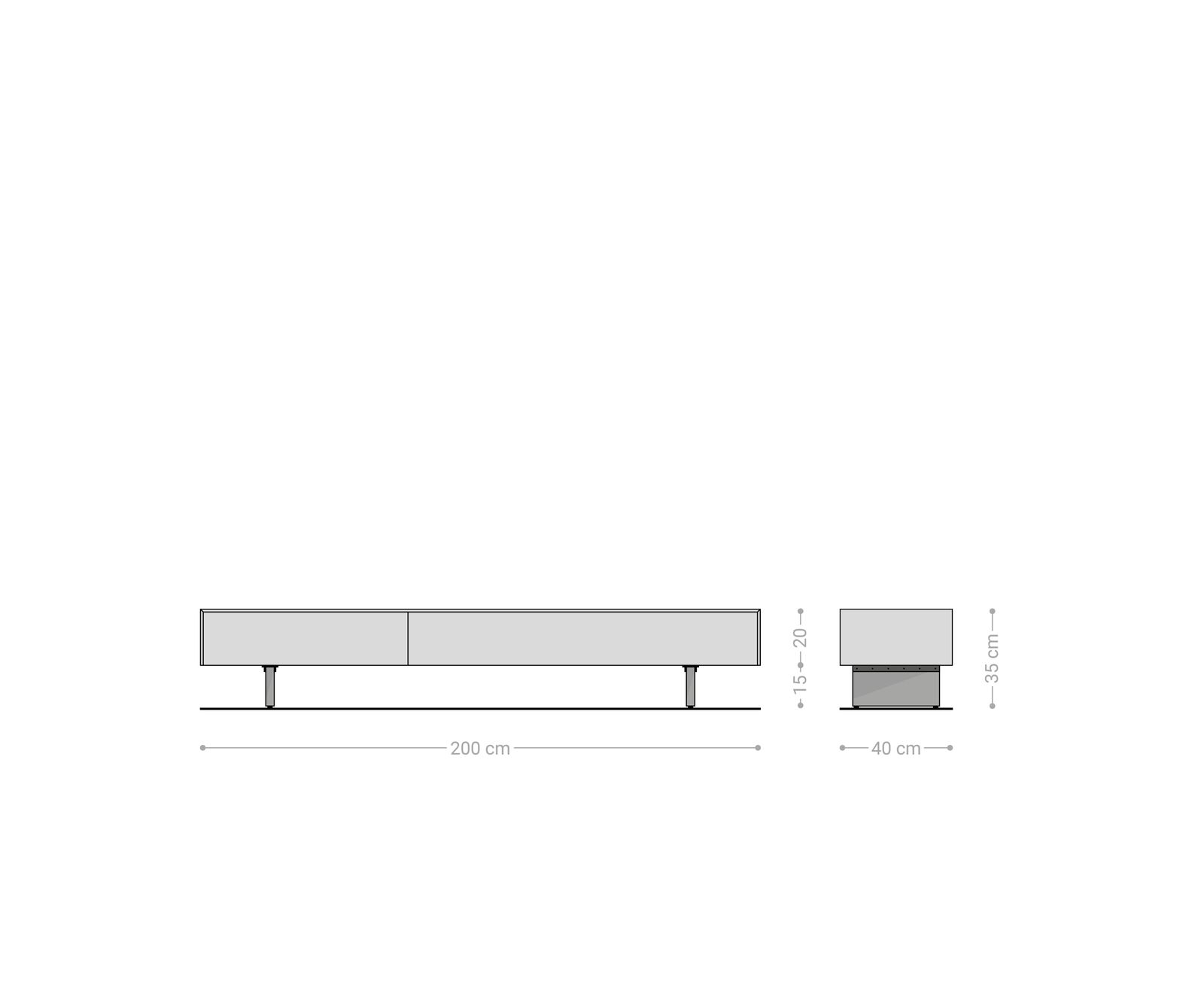TV stolík Cuor 200 cm keramika Laminam® Emperador Extra Lucidato tmavohnedá 1 výklopné dvierka 1 zásuvka podstava závesná akrylové sklo - Image 7