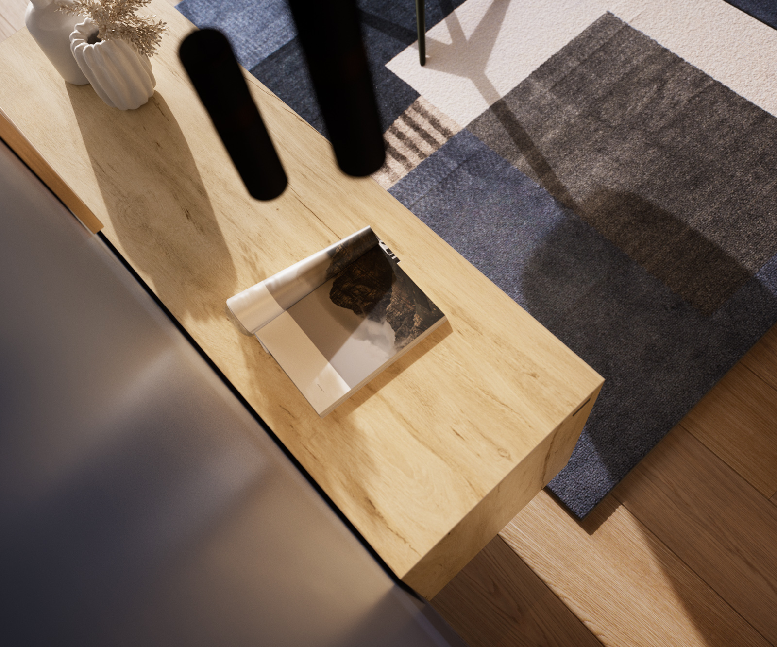 Komoda Cuor 150 cm keramika Laminam® sabbia v dubovej farbe 3 dvierka závesná - Image 6