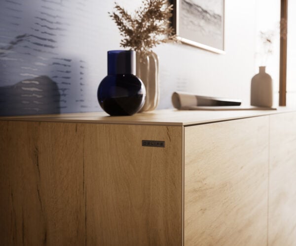 Komoda Cuor 180 cm keramika Laminam® Sabbia dubová farba 2 dvierka 3 zásuvky závesná - Image 7
