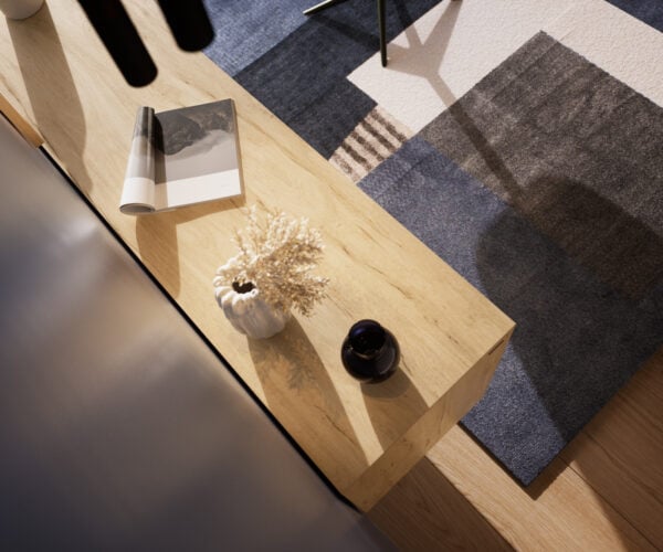 Komoda Cuor 180 cm keramika Laminam® Sabbia dubová farba 2 dvierka 3 zásuvky závesná - Image 6