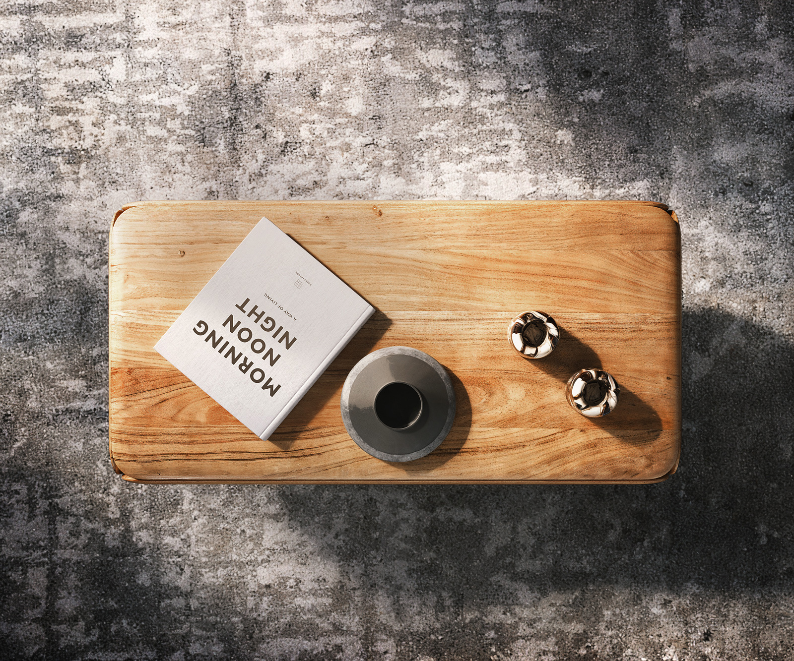 Konferenčný stolík Shavani 100x50 cm akácia prírodná 2 zásuvky podstava v tvare L nerezová oceľ strieborná - Image 4