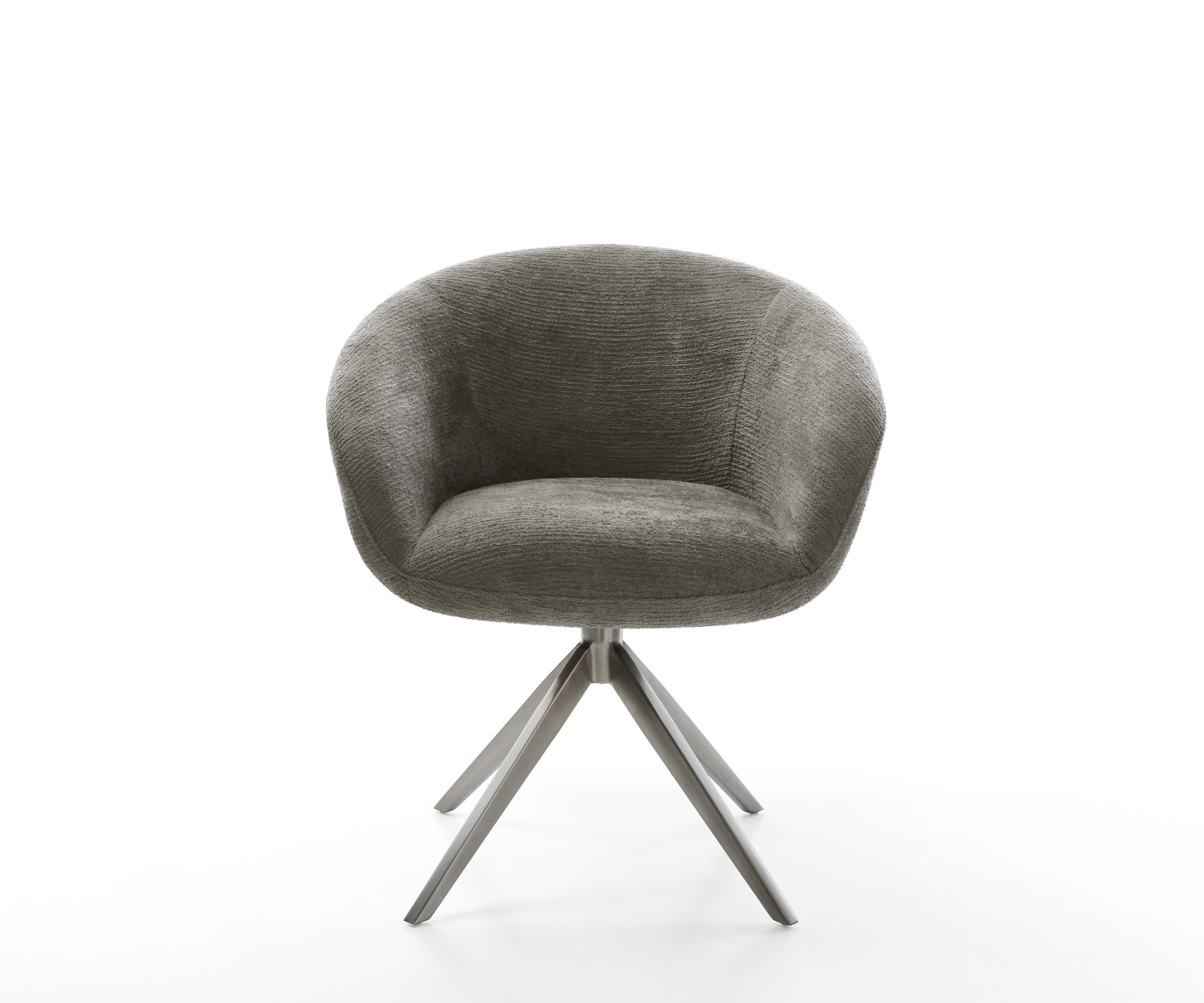 Jedálenská stolička Vinka-Flex s opierkami bouclé mäkký tmavobéžová krížová podstava široká grafitová otočná 360° hojdacia funkcia vrecková pružina - Image 2