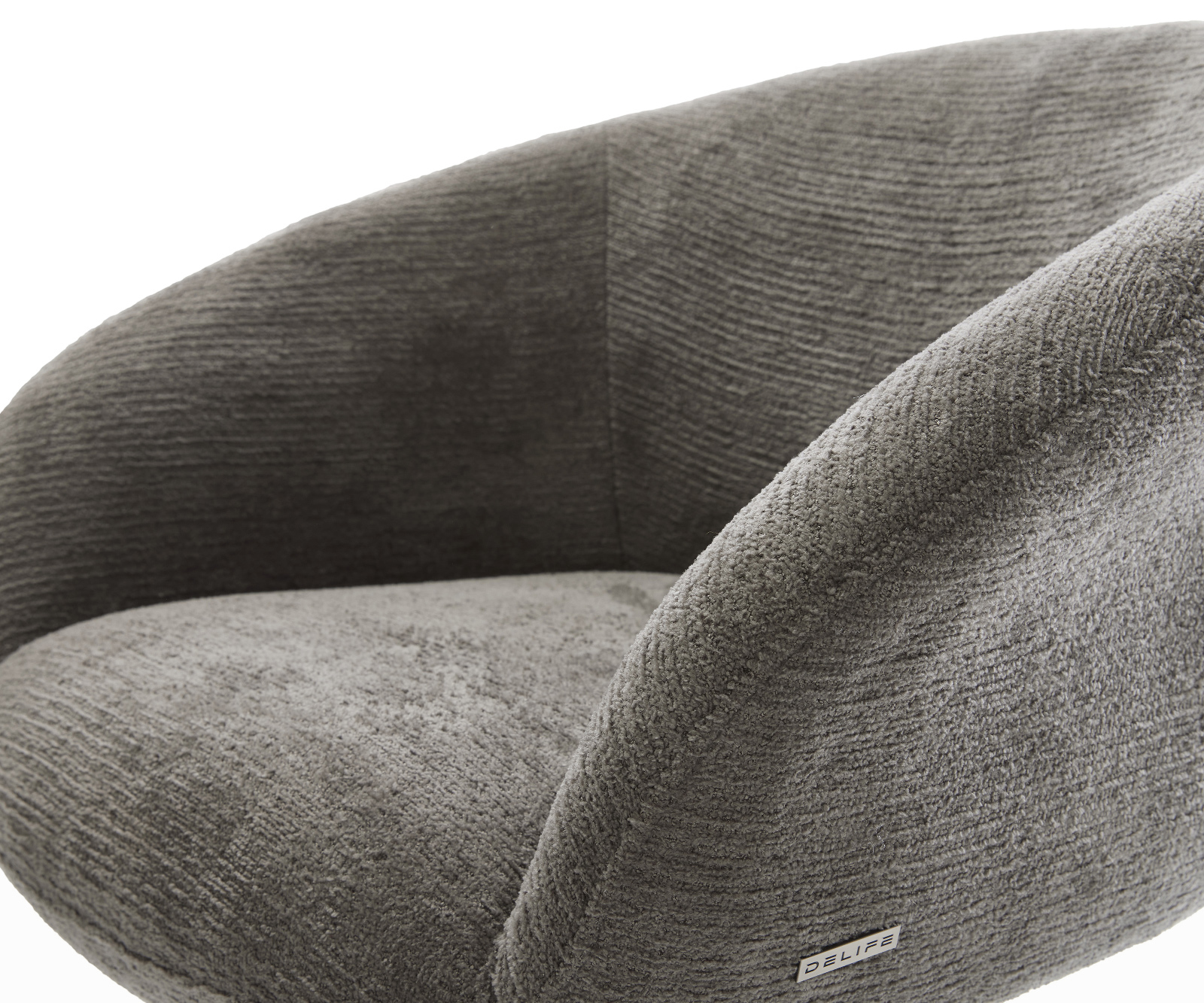 Jedálenská stolička Vinka-Flex s opierkami bouclé mäkký tmavobéžová krížová podstava široká grafitová otočná 360° hojdacia funkcia vrecková pružina - Image 4