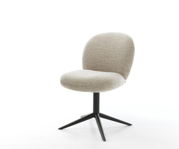 Jedálenská stolička Nube-Flex tkanina mäkký béžová čierna krížová podstava 360° otočný hojdacia funkcia vrecková pružina