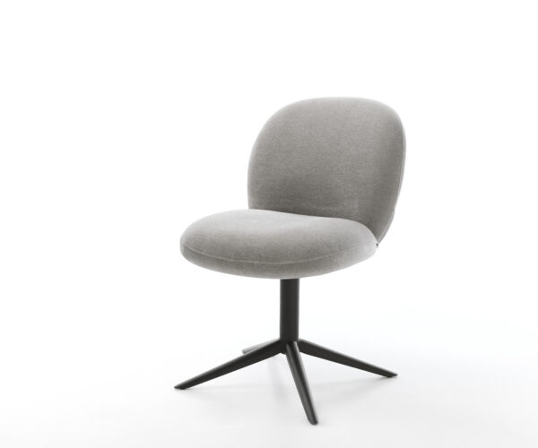 Jedálenská stolička Nube-Flex štruktúrovaná látka mäkký sivá krížová podstava čierna 360° otočný hojdacia funkcia vrecková pružina