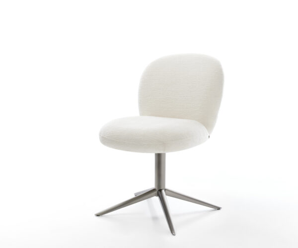 Jedálenská stolička Nube-Flex bouclé mäkký béžová podstava grafitová 360° otočný hojdacia funkcia vrecková pružina