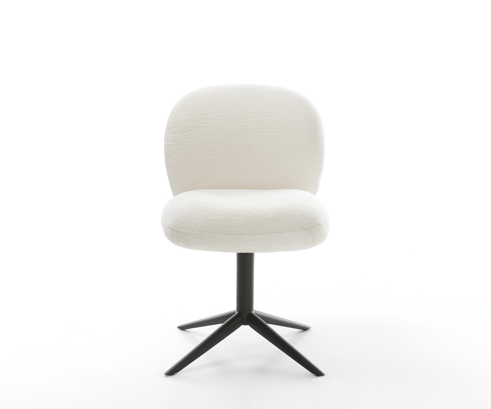 Jedálenská stolička Nube-Flex bouclé mäkký béžová čierna krížová podstava 360° otočný hojdacia funkcia vrecková pružina - Image 2