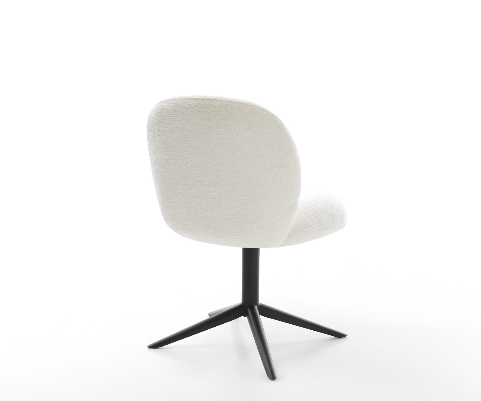 Jedálenská stolička Nube-Flex bouclé mäkký béžová čierna krížová podstava 360° otočný hojdacia funkcia vrecková pružina - Image 5