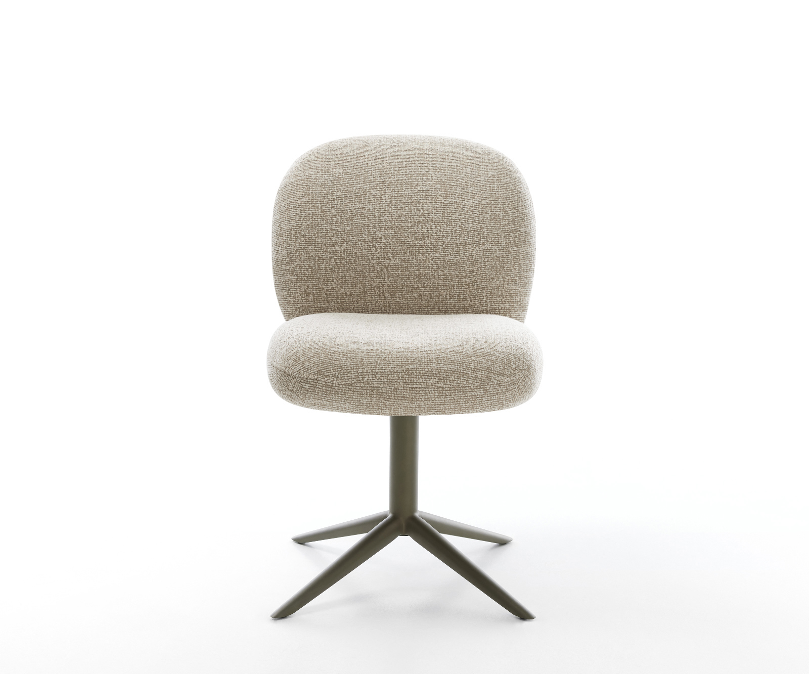 Jedálenská stolička Nube-Flex tkanina mäkký béžová krížová podstava titánová farba 360° otočný hojdacia funkcia vrecková pružina - Image 2