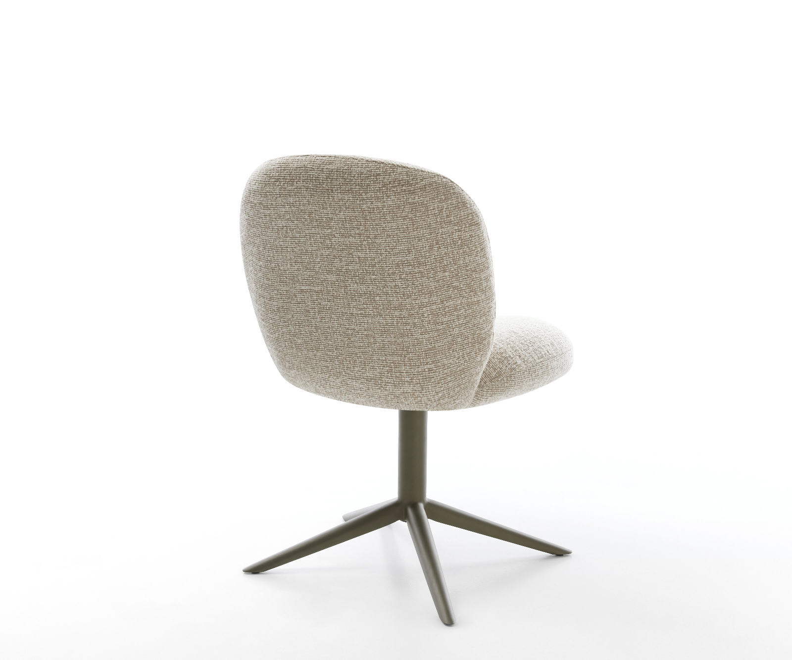 Jedálenská stolička Nube-Flex tkanina mäkký béžová krížová podstava titánová farba 360° otočný hojdacia funkcia vrecková pružina - Image 5