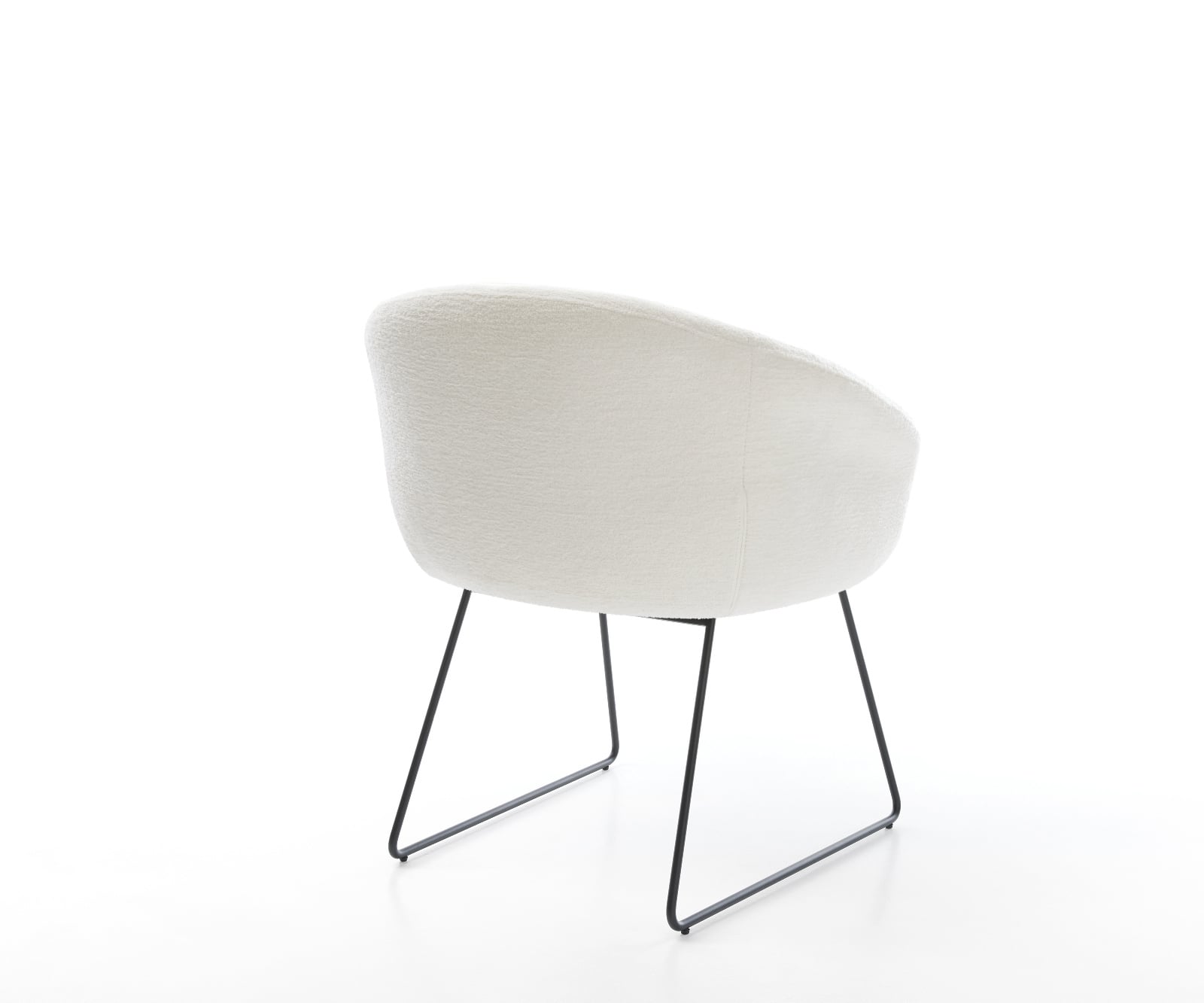 Jedálenská stolička Vinka-Flex s opierkami bouclé mäkký béžová tenká podstava čierna vrecková pružina - Image 5