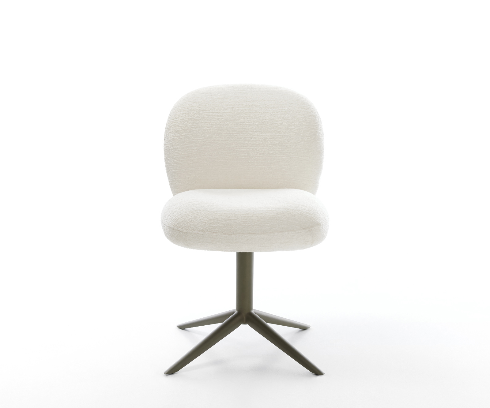 Jedálenská stolička Nube-Flex bouclé mäkký béžová podstava titánová farba 360° otočný hojdacia funkcia vrecková pružina - Image 2