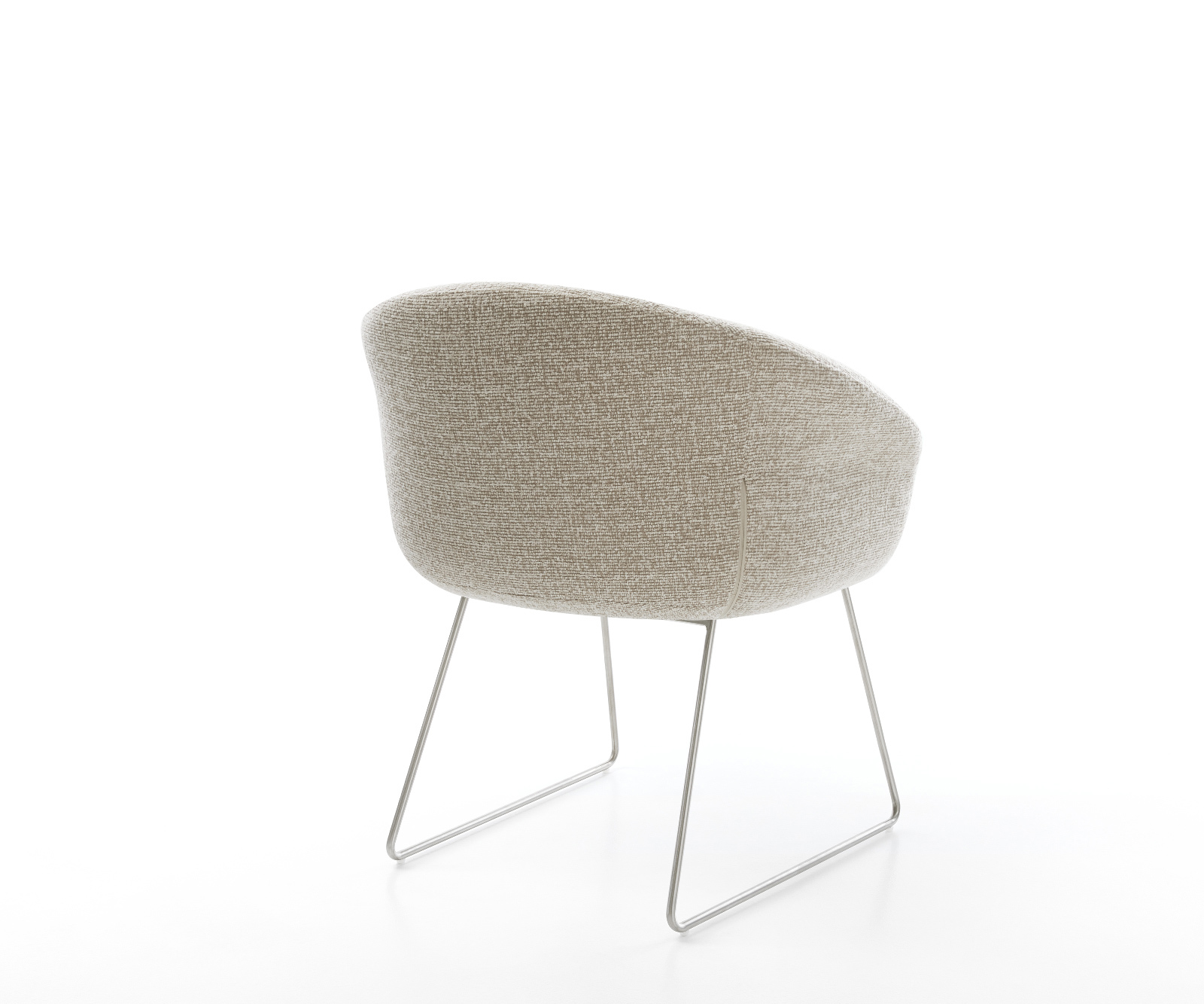 Jedálenská stolička Vinka-Flex s opierkami tkanina mäkký béžová tenká podstava nerezová oceľ vrecková pružina - Image 5