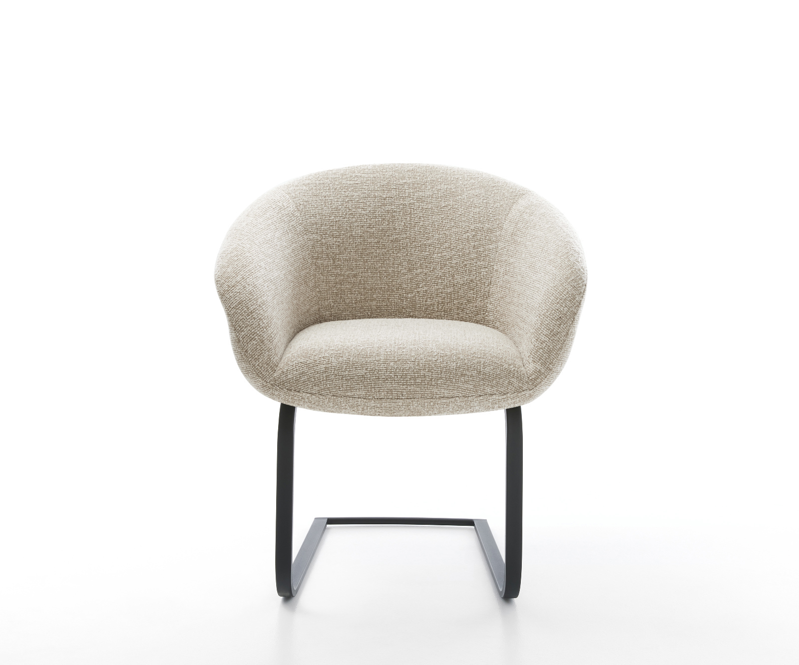 Jedálenská stolička Vinka-Flex s opierkami tkanina mäkká béžová jedálenská stolička plochá čierna vrecková pružina - Image 2