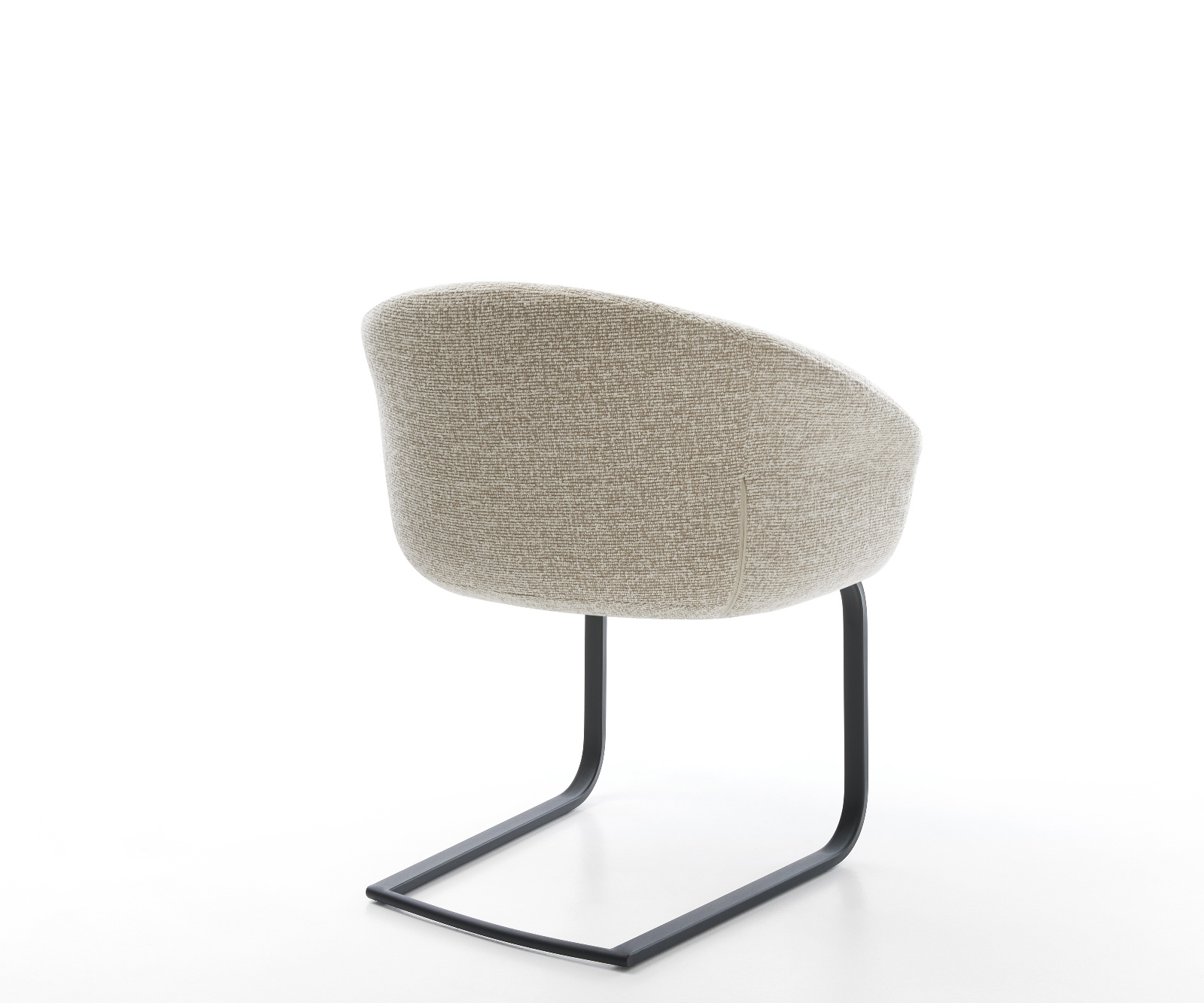 Jedálenská stolička Vinka-Flex s opierkami tkanina mäkká béžová jedálenská stolička plochá čierna vrecková pružina - Image 5