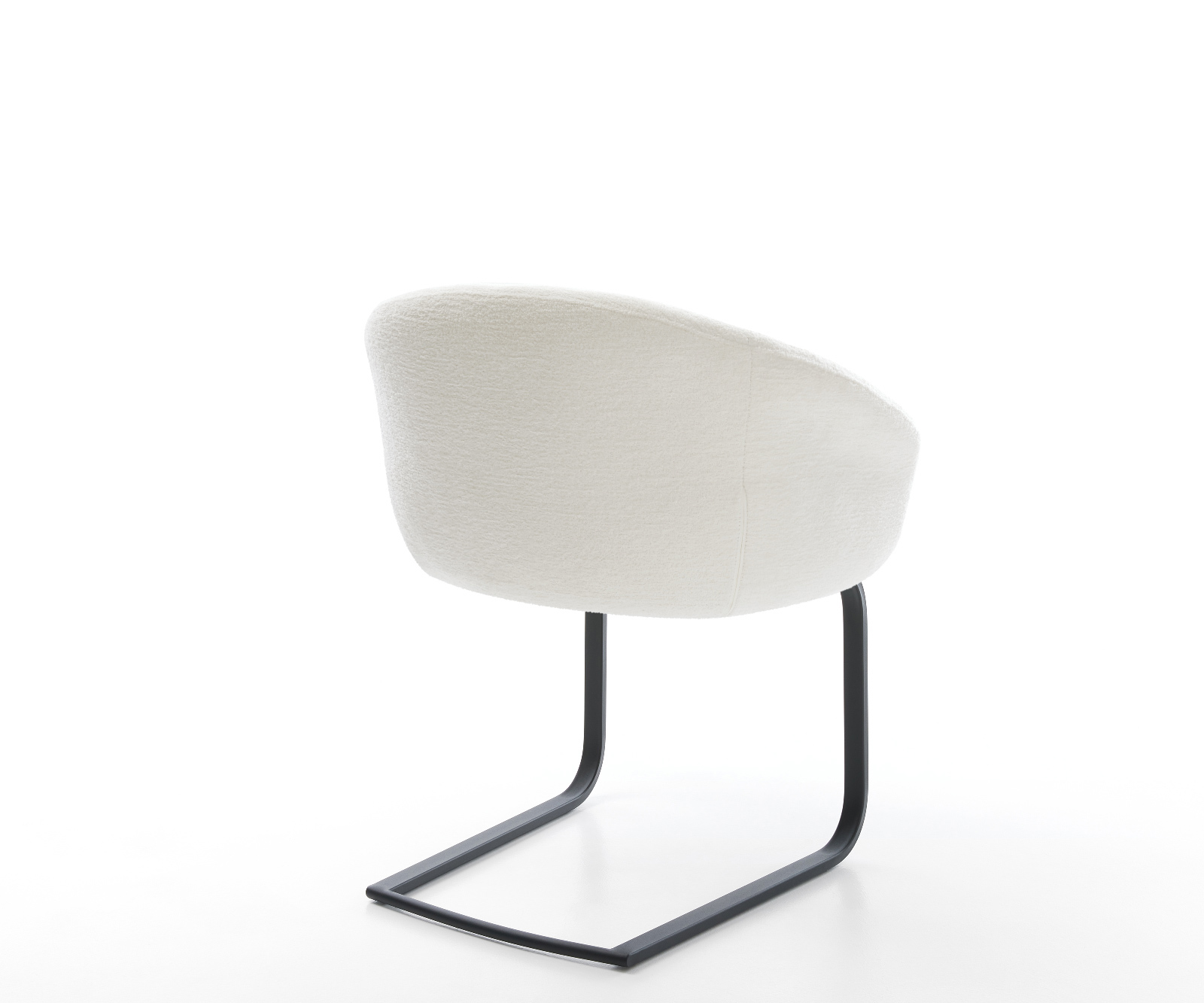 Konzolová jedálenská stolička Vinka-Flex s opierkami bouclé mäkký béžová konzolová jedálenská stolička plochá čierna vrecková pružina - Image 5