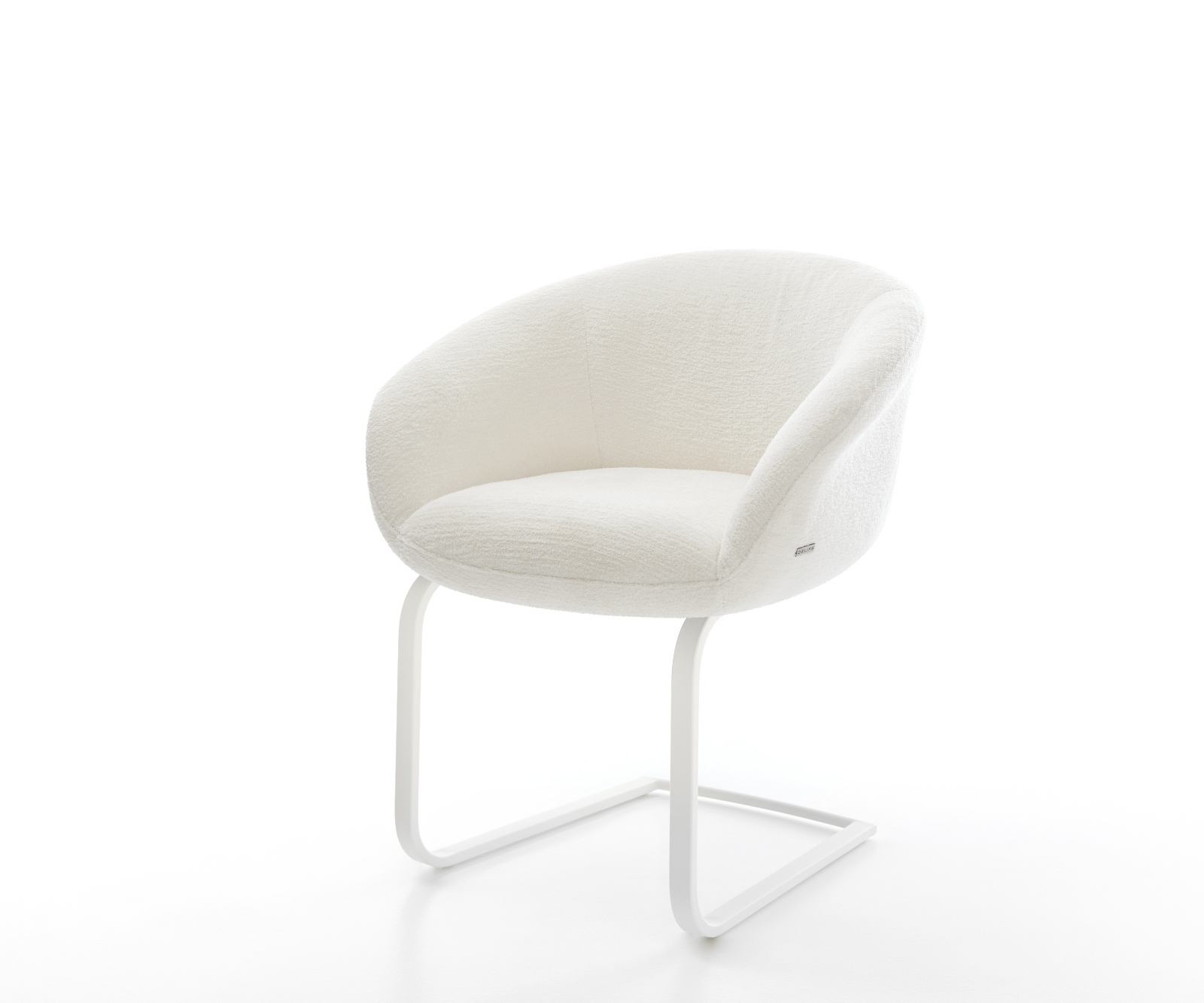 Jedálenská stolička Vinka-Flex s opierkami bouclé mäkký béžová jedálenská stolička plochá biela vrecková pružina