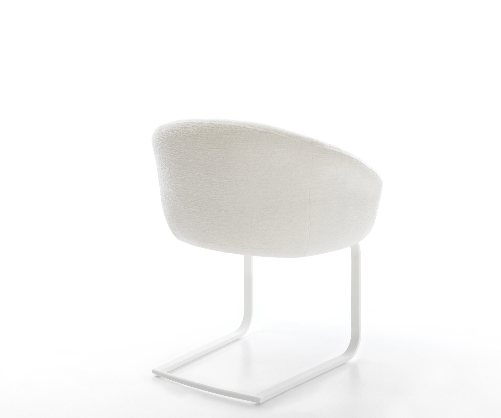 Jedálenská stolička Vinka-Flex s opierkami bouclé mäkký béžová jedálenská stolička plochá biela vrecková pružina - Image 5