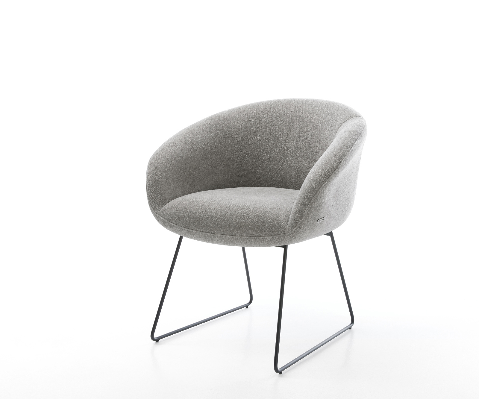 Jedálenská stolička Vinka-Flex s opierkami texturovaná látka mäkký sivá tenká podstava čierna vrecková pružina