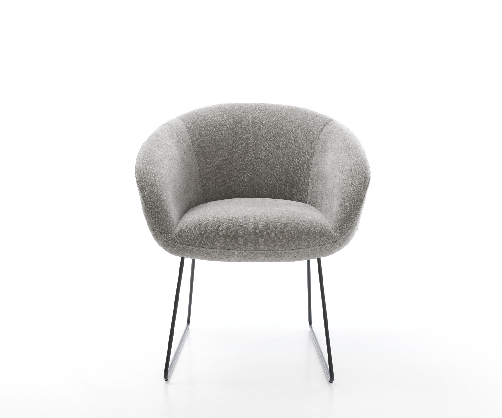 Jedálenská stolička Vinka-Flex s opierkami texturovaná látka mäkký sivá tenká podstava čierna vrecková pružina - Image 2