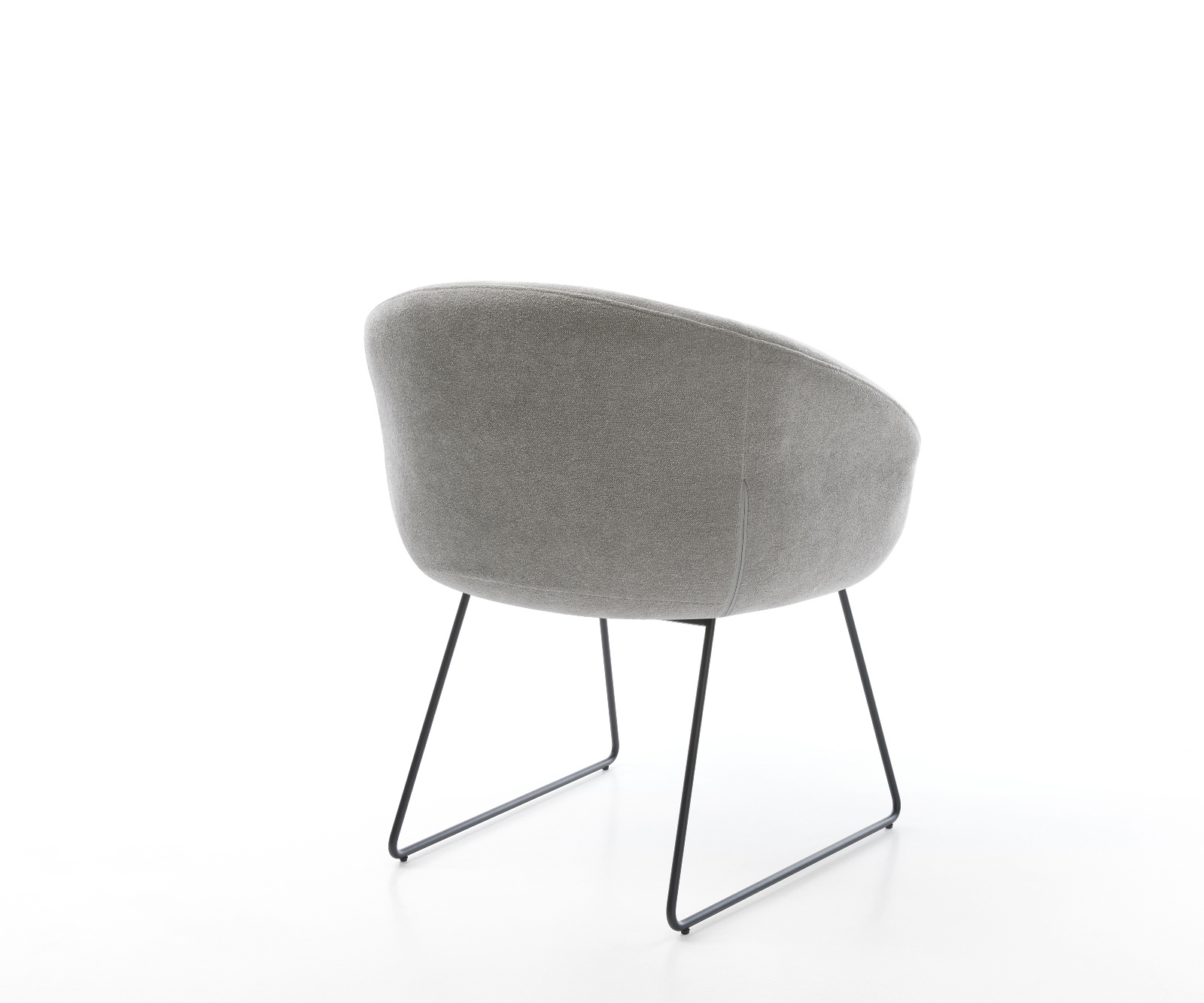 Jedálenská stolička Vinka-Flex s opierkami texturovaná látka mäkký sivá tenká podstava čierna vrecková pružina - Image 5