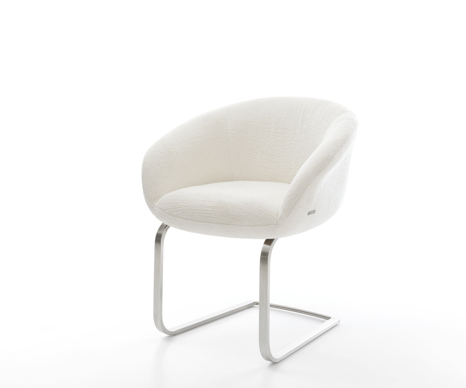 Jedálenská stolička Vinka-Flex s opierkami bouclé mäkký béžová jedálenská stolička plochý nerezová oceľ vrecková pružina