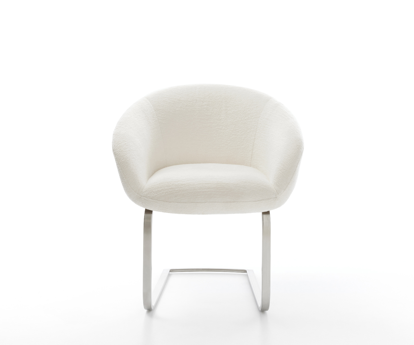 Jedálenská stolička Vinka-Flex s opierkami bouclé mäkký béžová jedálenská stolička plochý nerezová oceľ vrecková pružina - Image 2