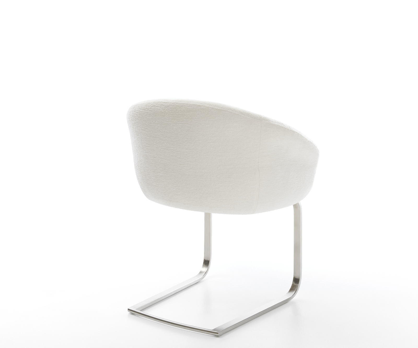 Jedálenská stolička Vinka-Flex s opierkami bouclé mäkký béžová jedálenská stolička plochý nerezová oceľ vrecková pružina - Image 5