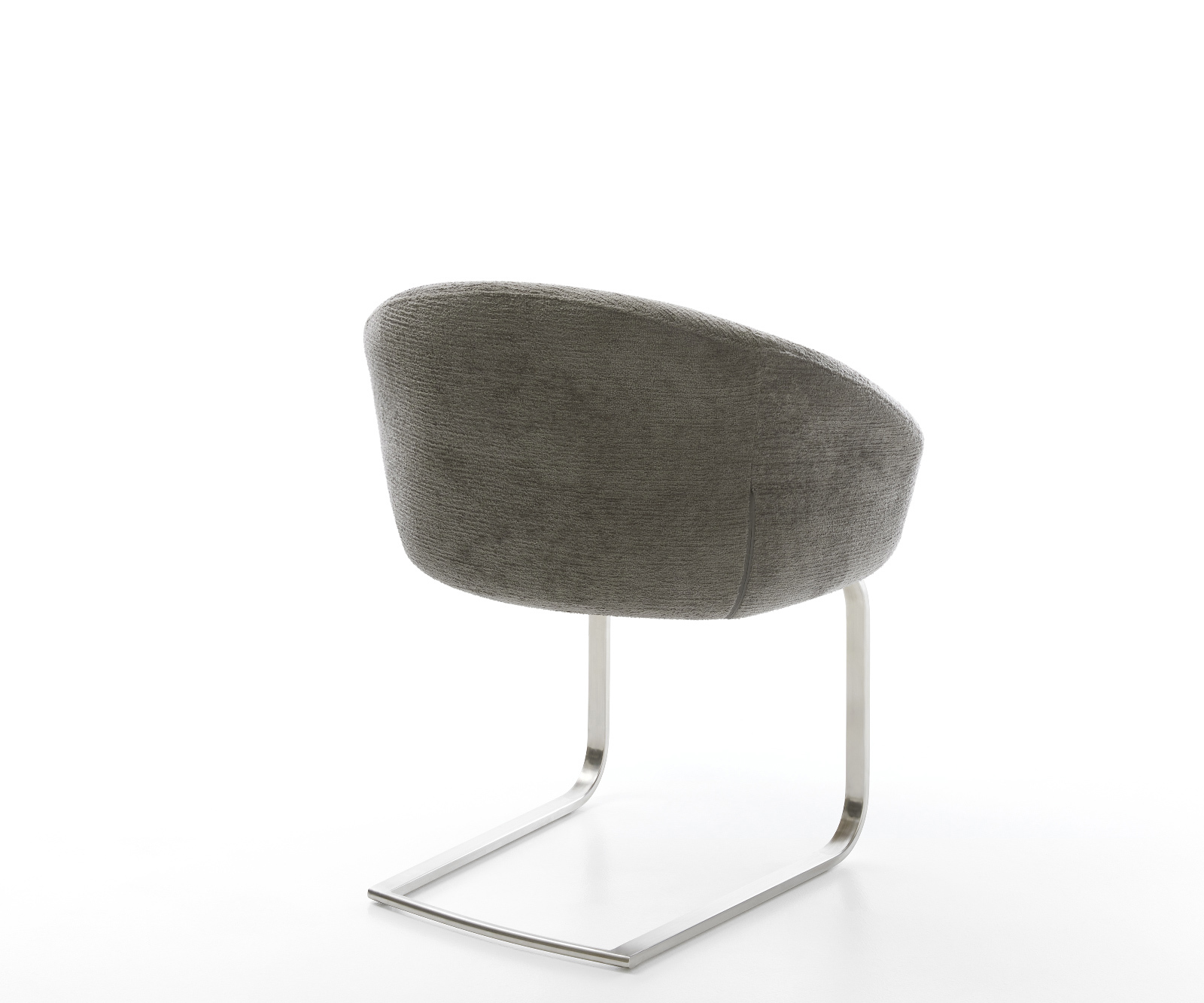 Jedálenská stolička Vinka-Flex s opierkami bouclé mäkký tmavobéžová konzolová podstava plochý nerezová oceľ vrecková pružina - Image 5