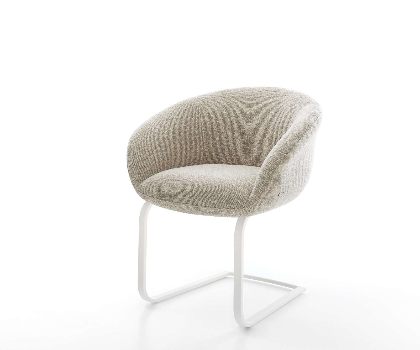 Jedálenská stolička Vinka-Flex s opierkami tkanina mäkká béžová jedálenská stolička plochá biela vrecková pružina