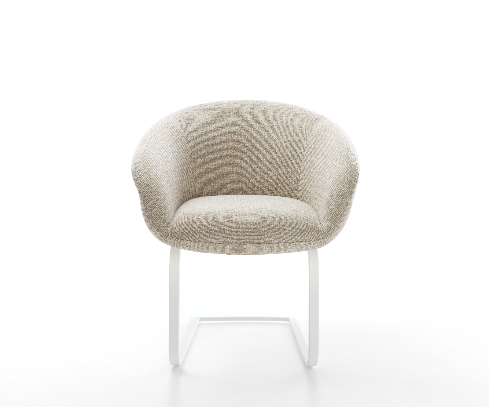 Jedálenská stolička Vinka-Flex s opierkami tkanina mäkká béžová jedálenská stolička plochá biela vrecková pružina - Image 2