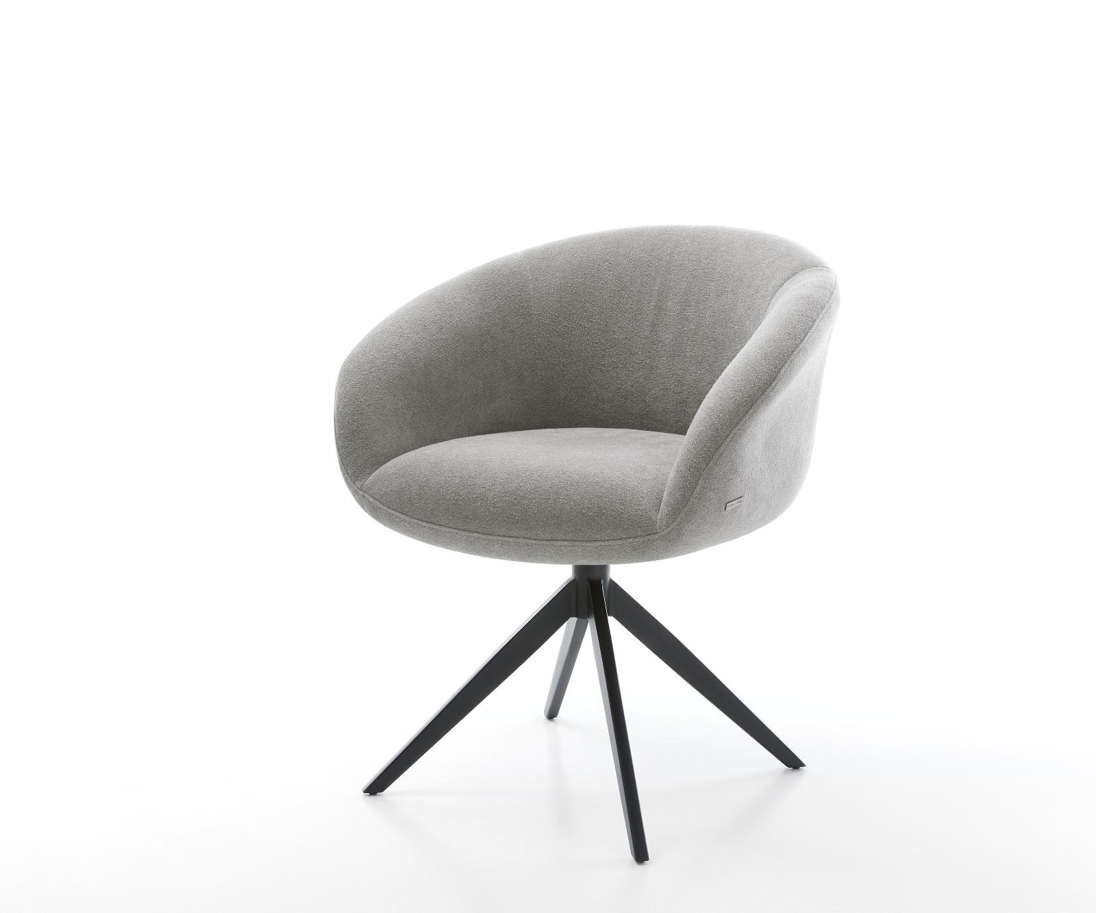 Jedálenská stolička Vinka-Flex s opierkami texturovaná látka mäkká sivá krížová podstava široká čierna otočný o 360° hojdacia funkcia vrecková pružina