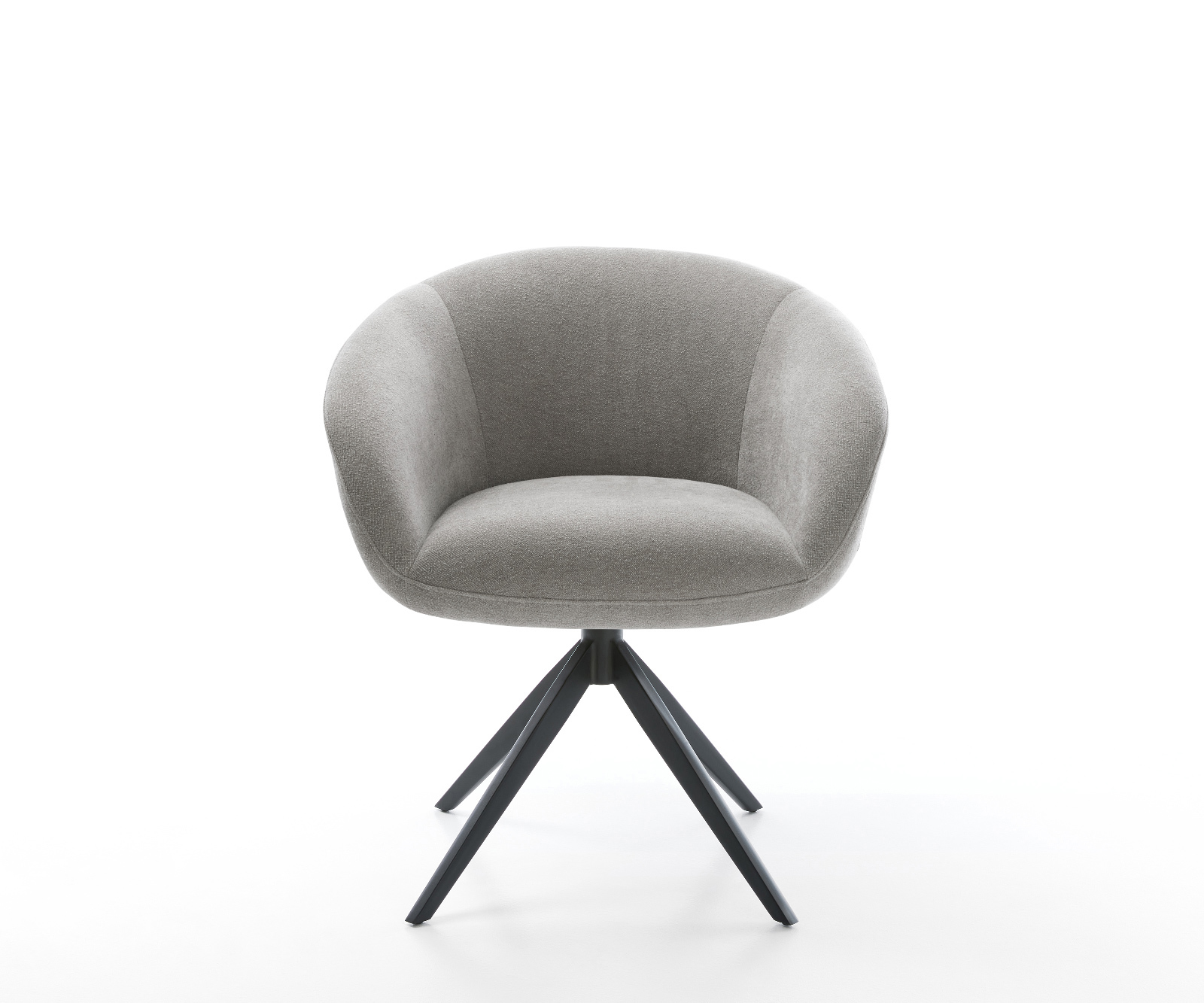 Jedálenská stolička Vinka-Flex s opierkami texturovaná látka mäkká sivá krížová podstava široká čierna otočný o 360° hojdacia funkcia vrecková pružina - Image 2