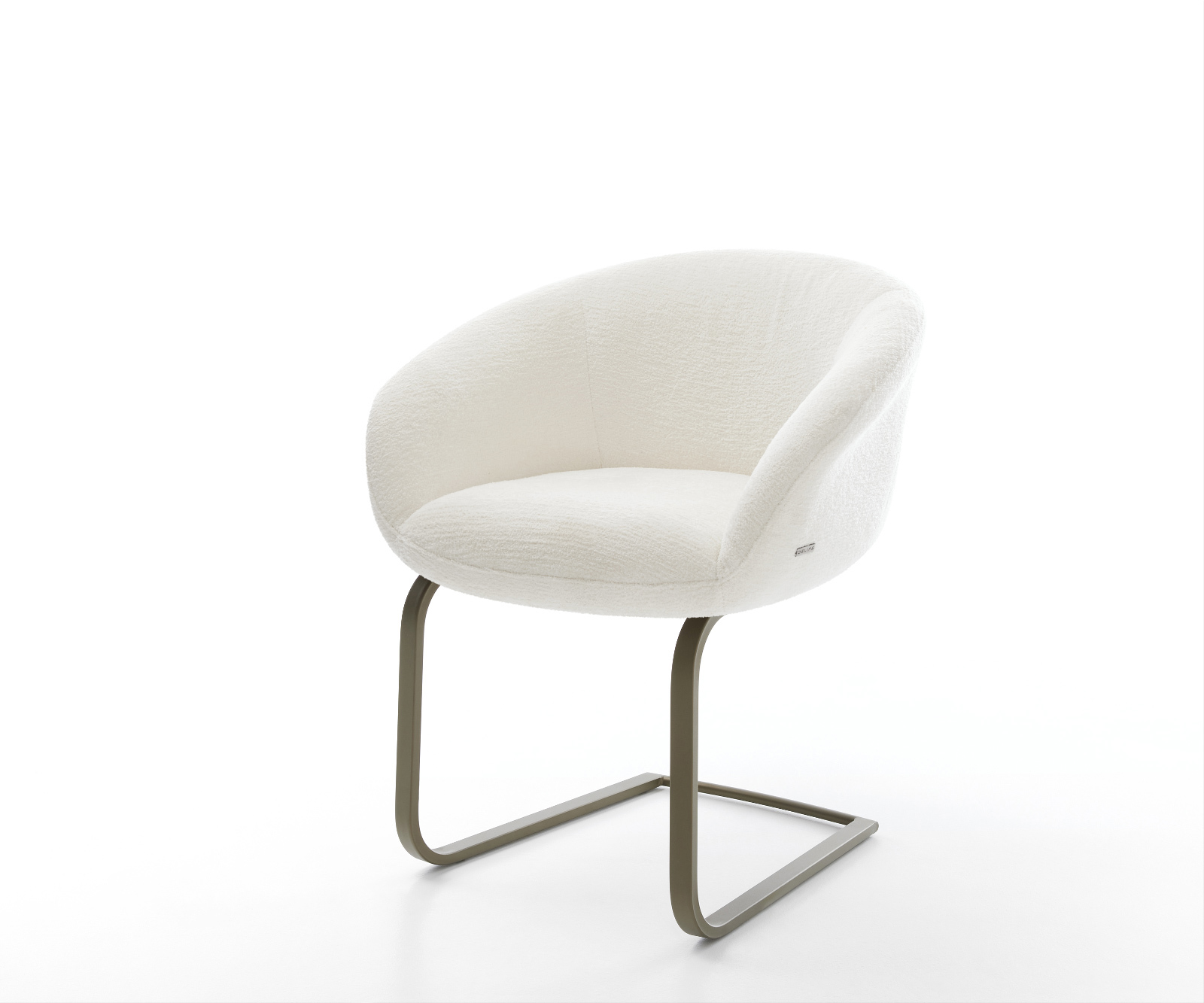 Jedálenská stolička Vinka-Flex s opierkami bouclé mäkký béžová jedálenská stolička plochý titánová farba vrecková pružina