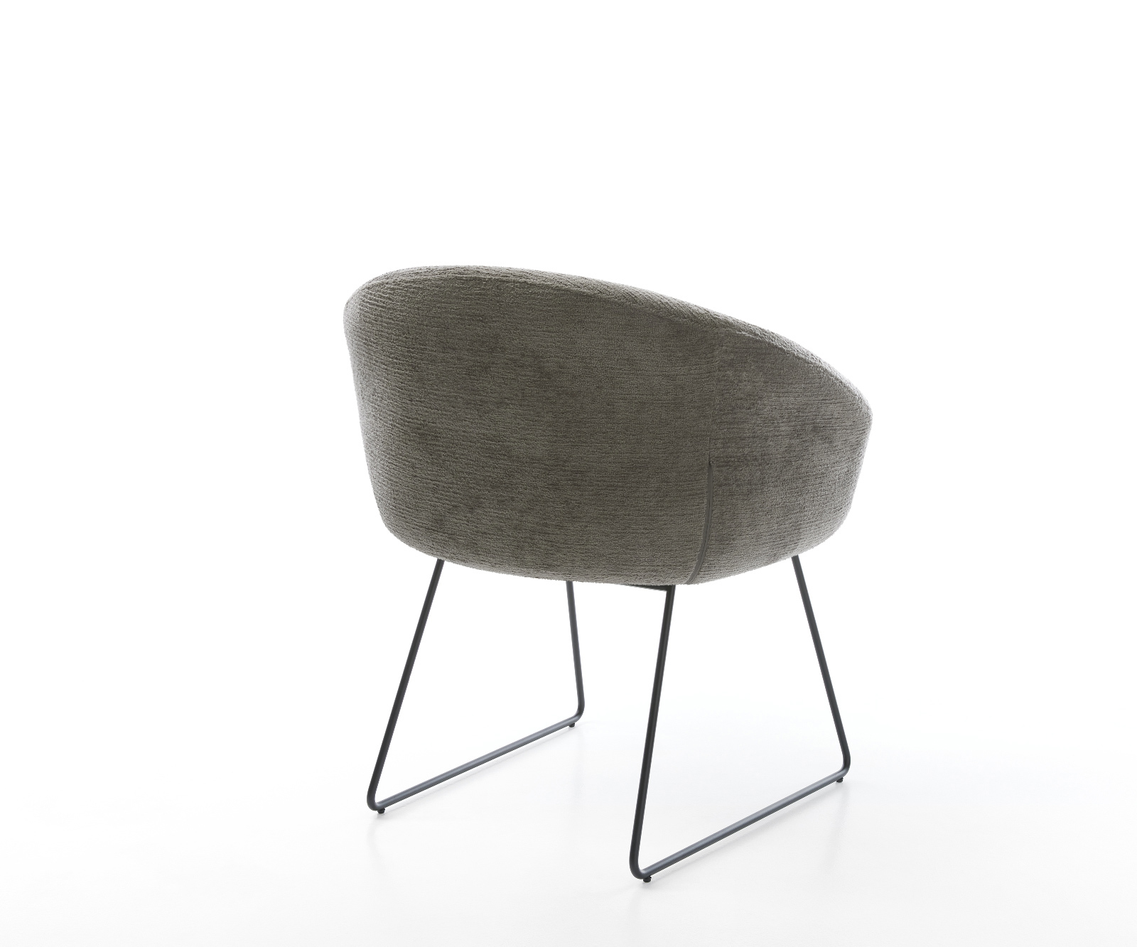 Jedálenská stolička Vinka-Flex s opierkami bouclé mäkký tmavobéžová tenká podstava čierna vrecková pružina - Image 5