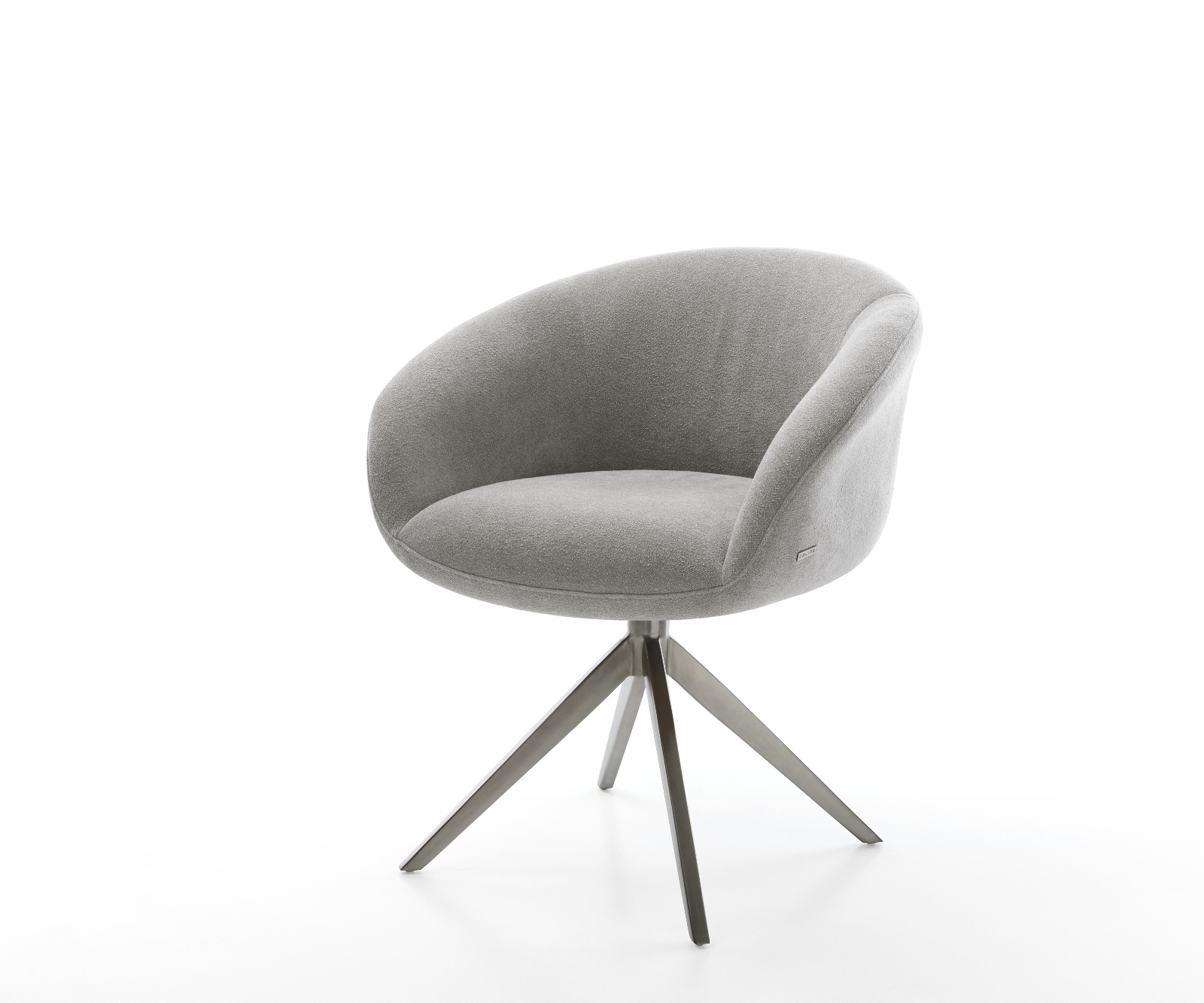 Jedálenská stolička Vinka-Flex s opierkami texturovaná látka mäkká sivá krížová podstava široká grafitová 360° otočná hojdacia funkcia vrecková pružina