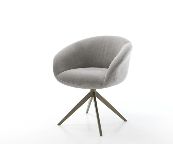 Jedálenská stolička Vinka-Flex s opierkami texturovaná látka mäkká sivá krížová podstava široká titánová farba 360° otočný kolískacia funkcia vrecková pružina