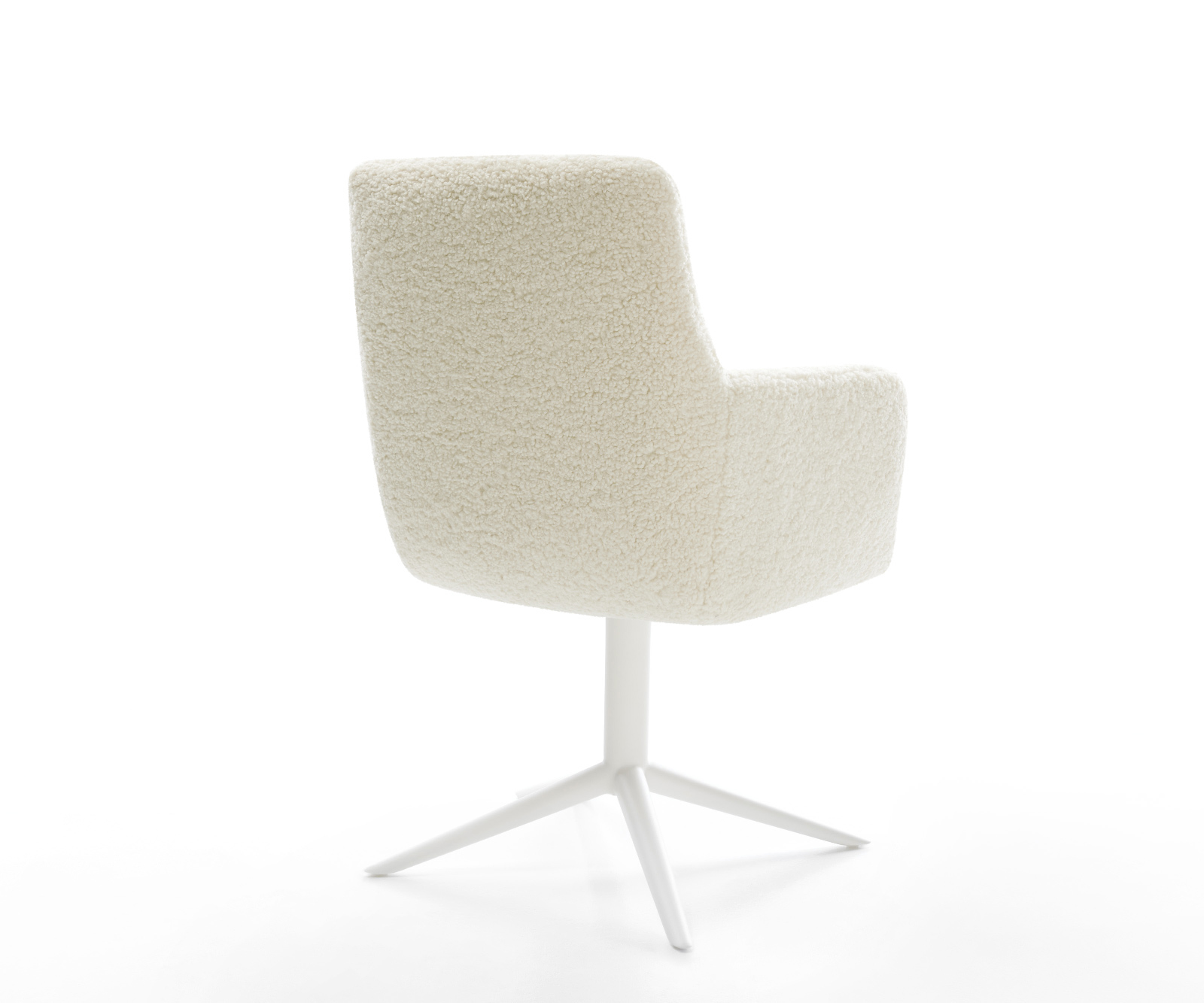 Jedálenská stolička Heira-Flex s opierkami teddy látka béžová krížová podstava biela 360° otočný hojdacia funkcia vrecková pružina - Image 5