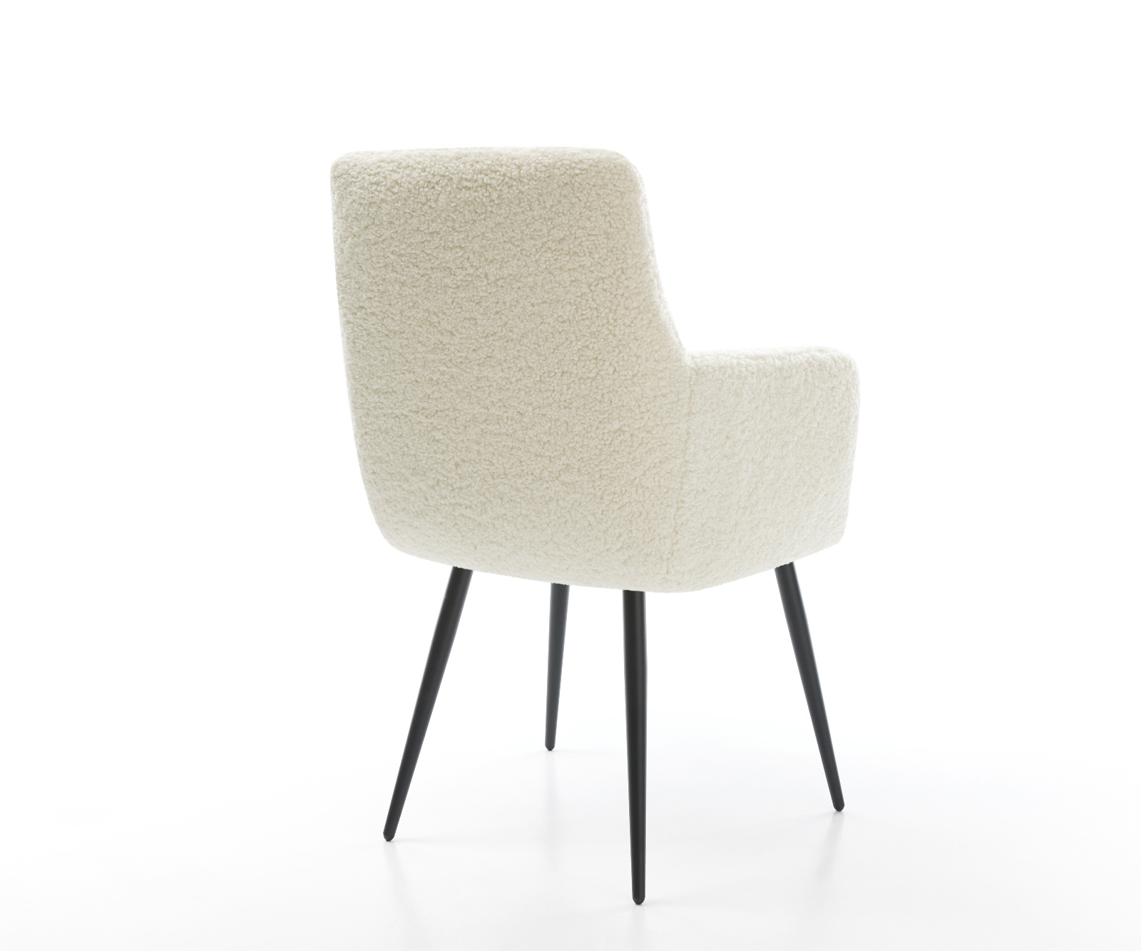 Jedálenská stolička Heira-Flex s opierkami teddy látka béžová 4-nohá zúžená čierna vrecková pružina - Image 5