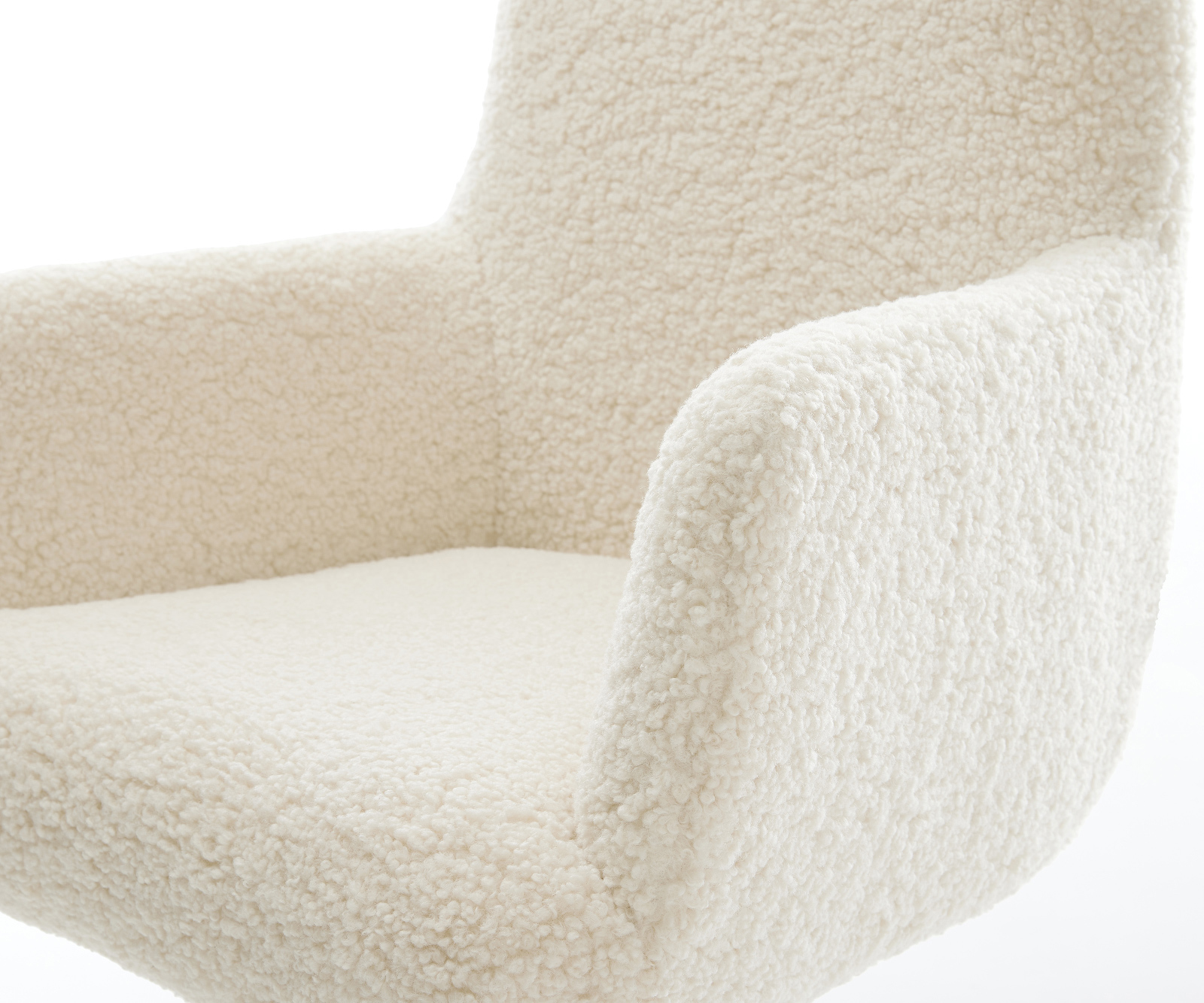 Jedálenská stolička Heira-Flex s opierkami teddy látka béžová krížová podstava zúžená čierna vrecková pružina - Image 4