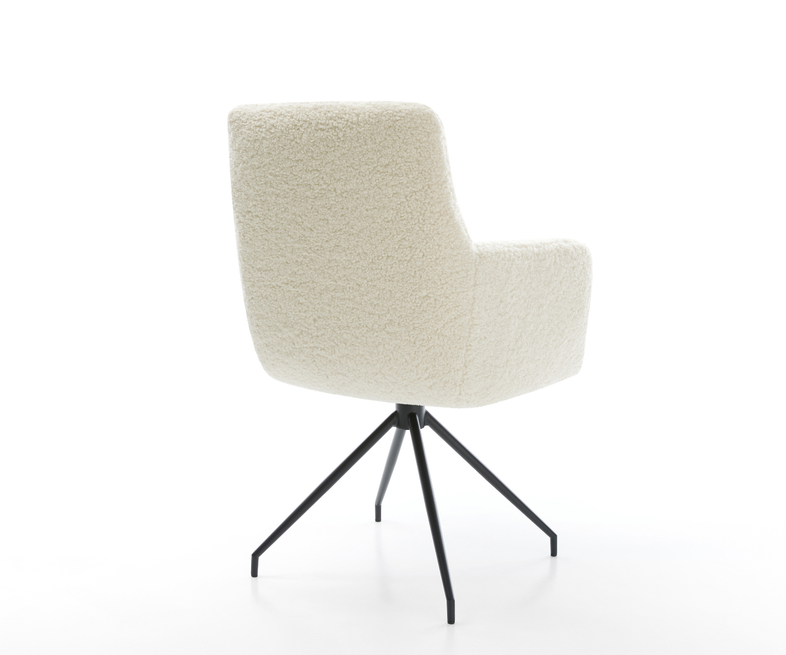 Jedálenská stolička Heira-Flex s opierkami teddy látka béžová krížová podstava zúžená čierna vrecková pružina - Image 5