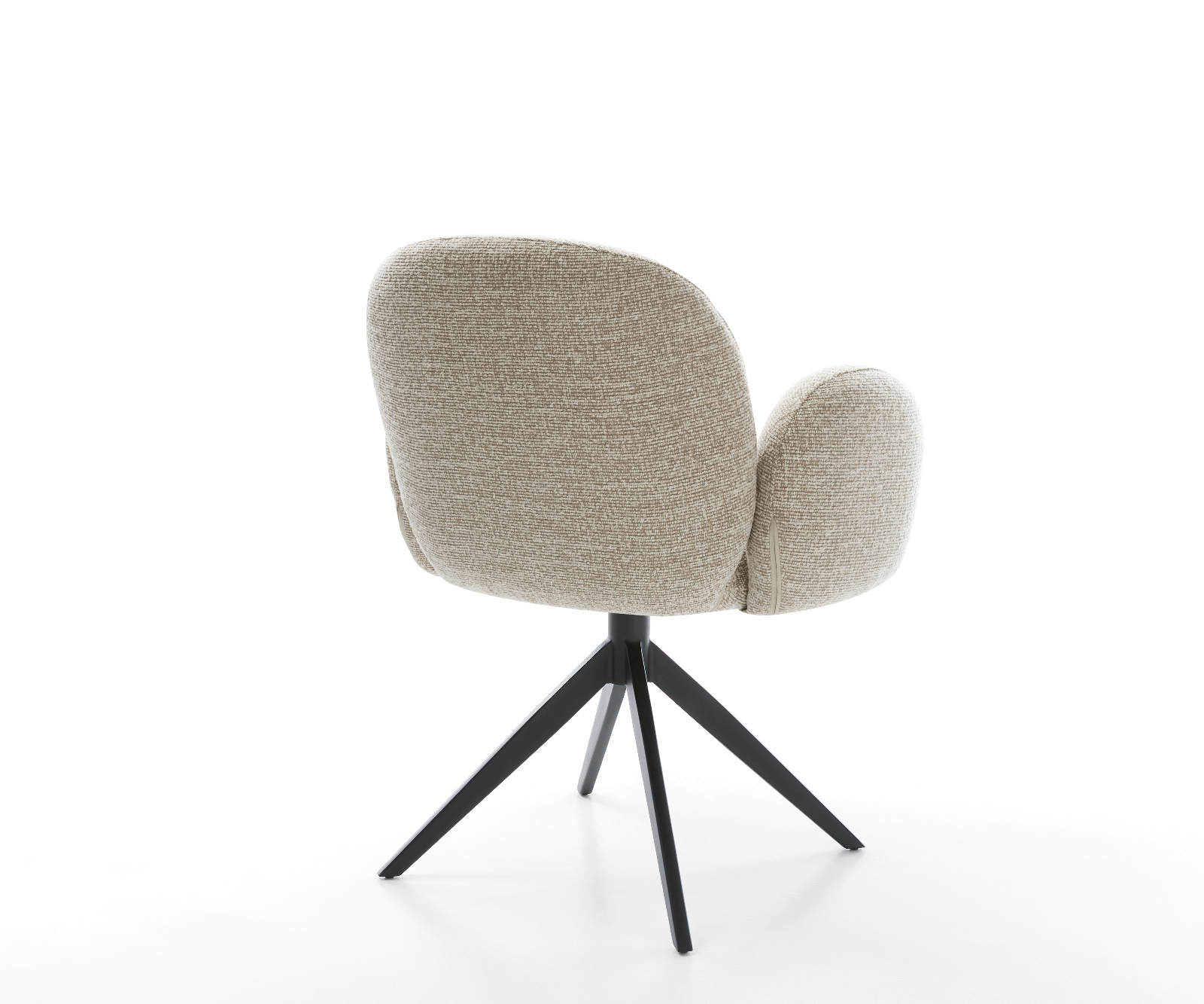 Jedálenská stolička Nube-Flex s opierkami tkanina mäkká béžová krížová podstava široká čierna otočný o 360° hojdacia funkcia vrecková pružina - Image 5