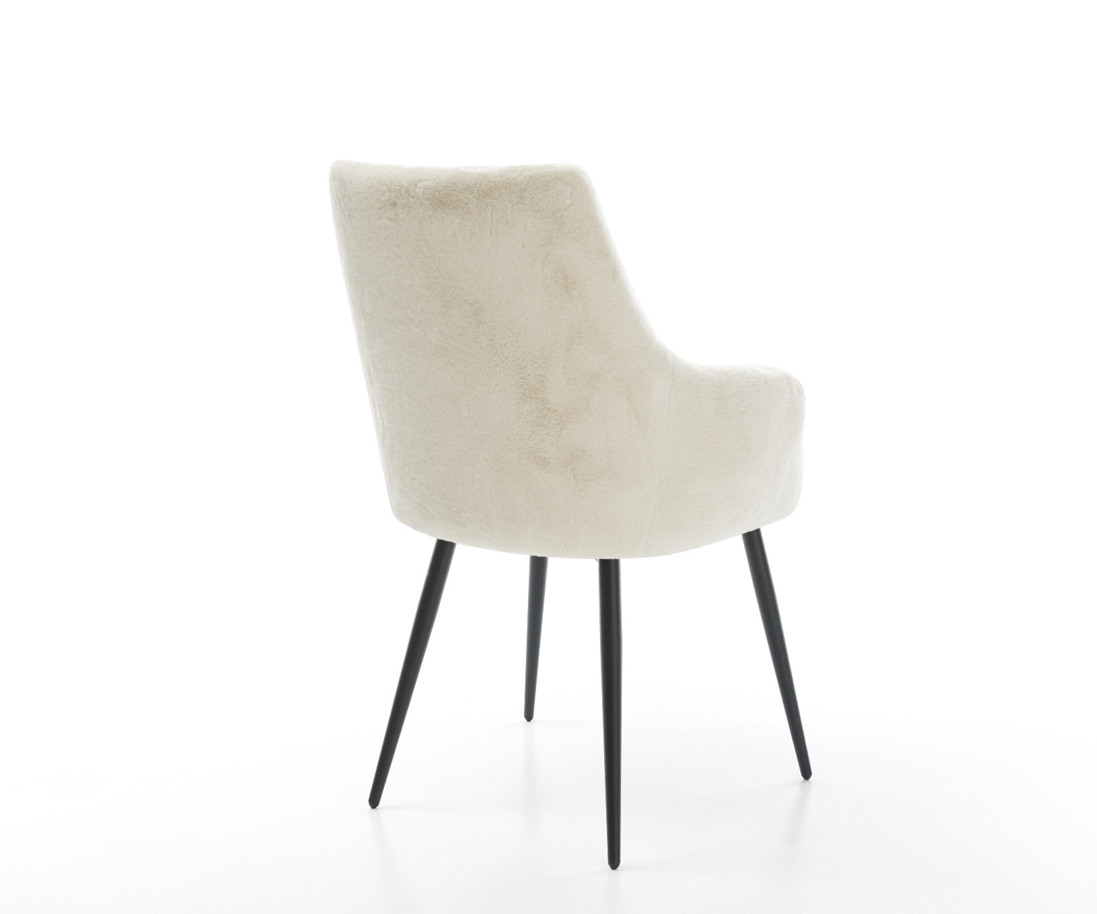 Jedálenská stolička Alja-Flex s opierkami plyšový manšester krémovo biela 4-nohá zúžená čierna vrecková pružina - Image 5