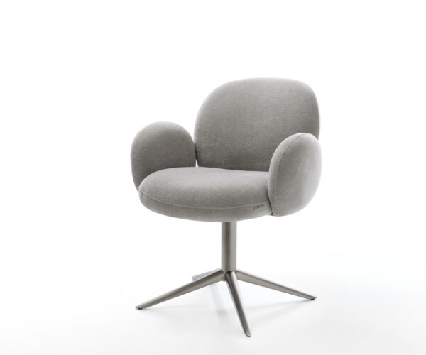 Jedálenská stolička Nube-Flex s opierkami texturovaná látka mäkký sivá krížová podstava grafitová 360° otočný kolísacia funkcia vrecková pružina