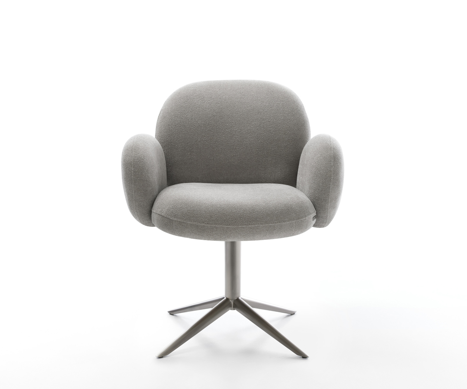 Jedálenská stolička Nube-Flex s opierkami texturovaná látka mäkký sivá krížová podstava grafitová 360° otočný kolísacia funkcia vrecková pružina - Image 2