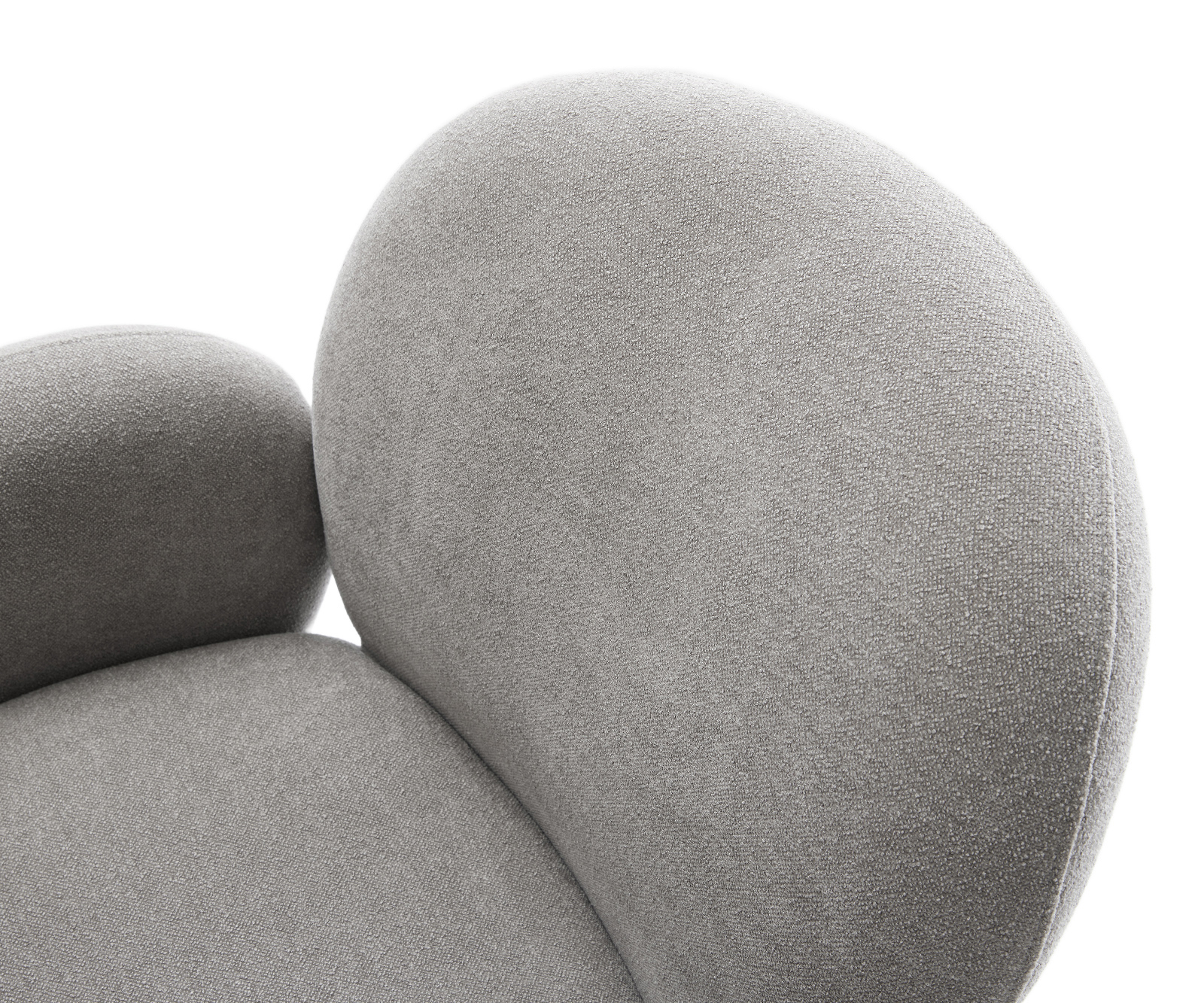 Jedálenská stolička Nube-Flex s opierkami texturovaná látka mäkký sivá krížová podstava grafitová 360° otočný kolísacia funkcia vrecková pružina - Image 4