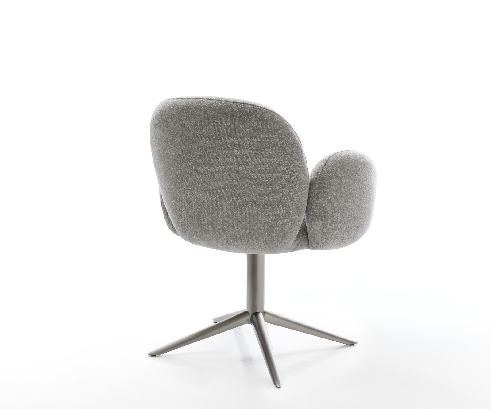 Jedálenská stolička Nube-Flex s opierkami texturovaná látka mäkký sivá krížová podstava grafitová 360° otočný kolísacia funkcia vrecková pružina - Image 5