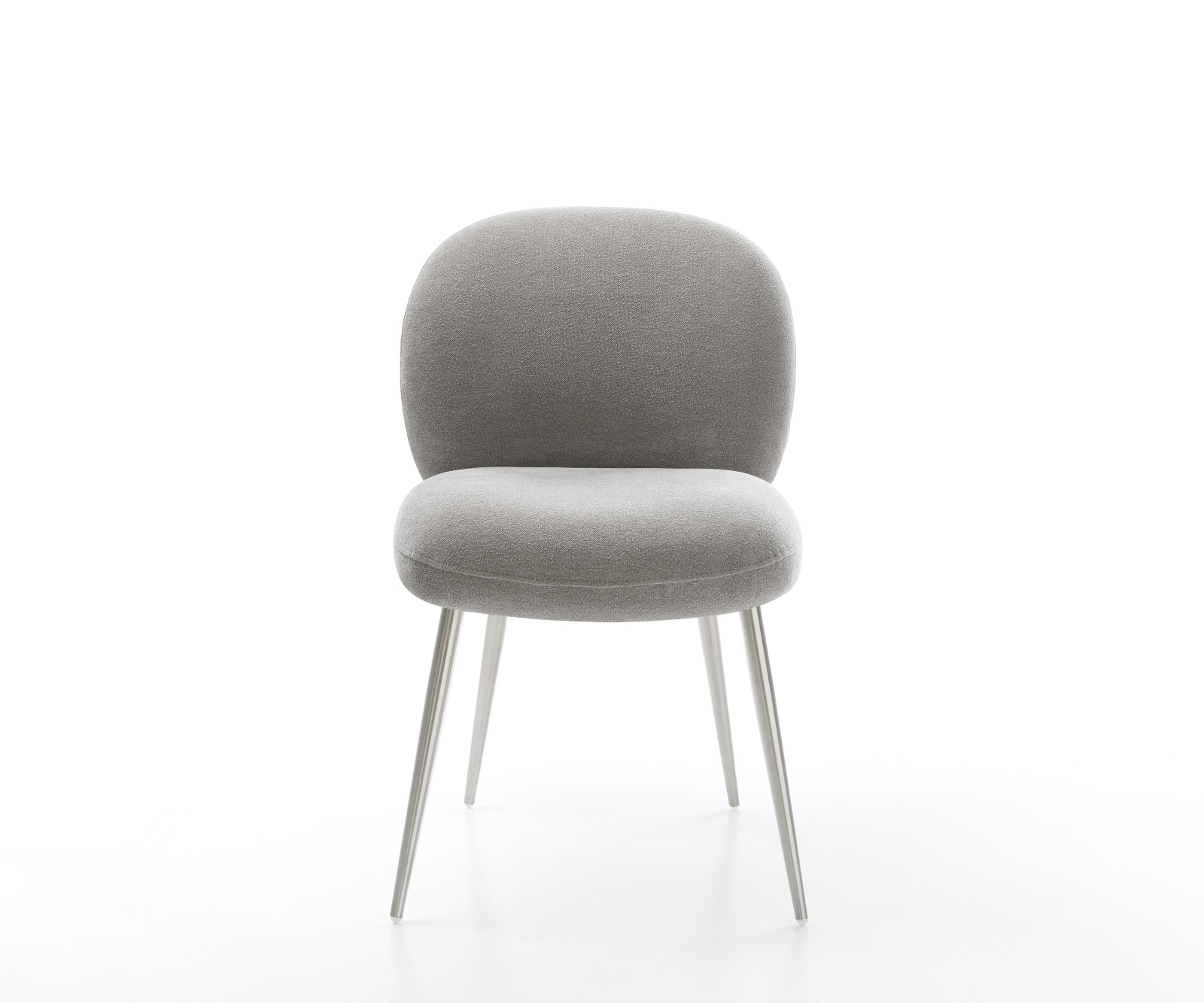 Jedálenská stolička Nube-Flex texturovaná látka mäkký sivá 4-nohá zúžená nerezová oceľ vrecková pružina - Image 2